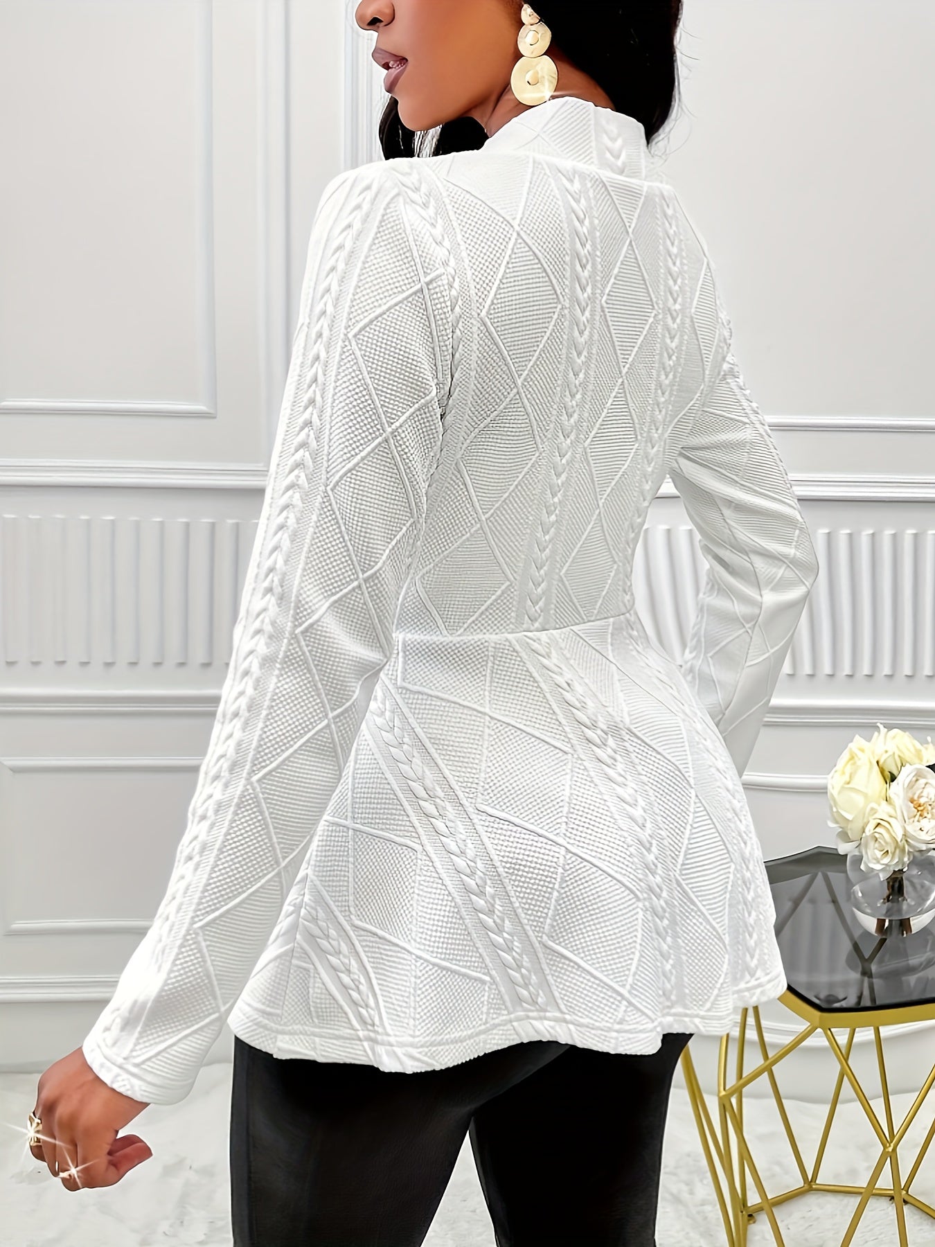 Lange Mouwen Blazer van Katoenmix | Tijdloze en Comfortabele Stijl afbeelding 8