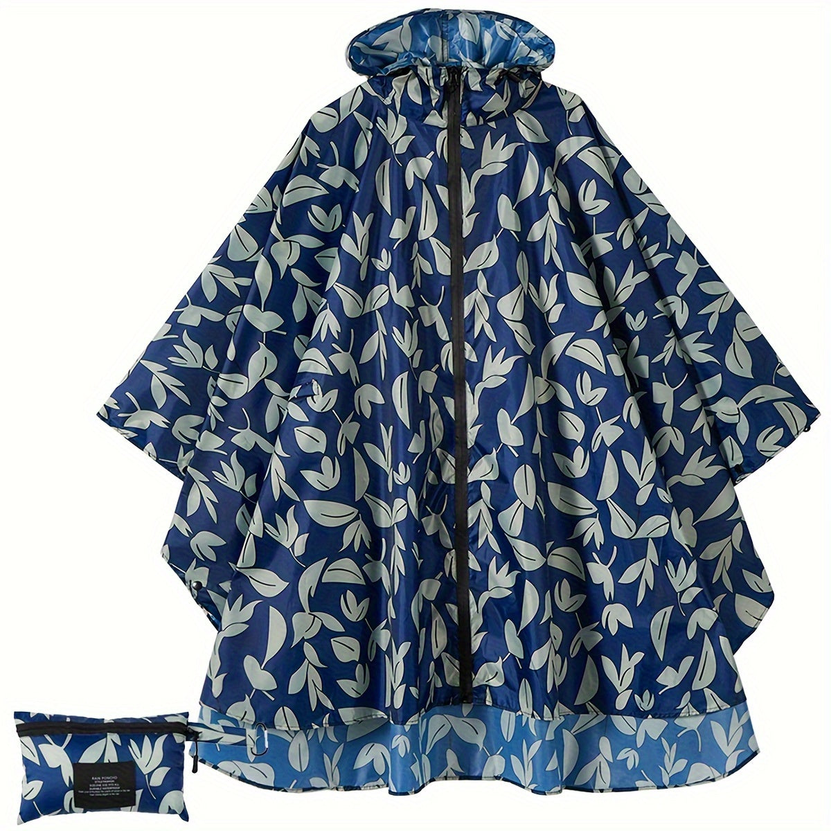 Modieuze regenponcho voor dames met capuchon en geometrisch patroon afbeelding 10