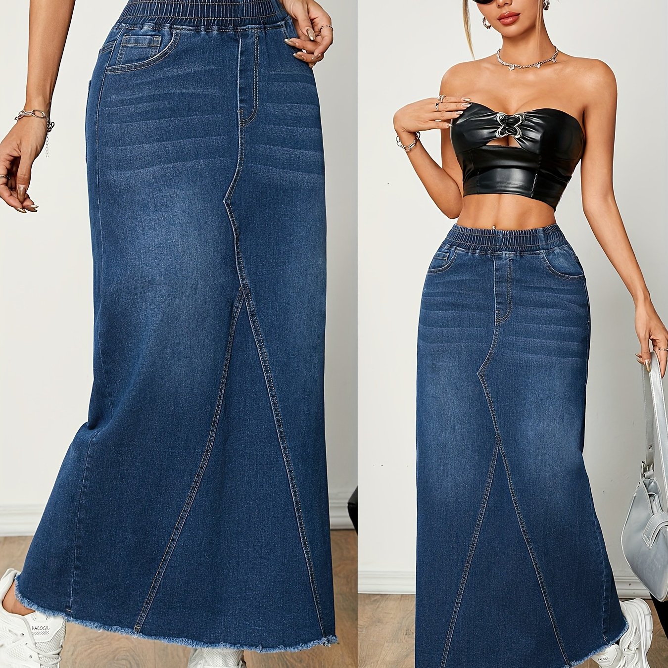 Stijlvolle denim rok: comfort en fashion voor elk seizoen - de perfecte keuze voor casual chic! Shop nu. afbeelding 11