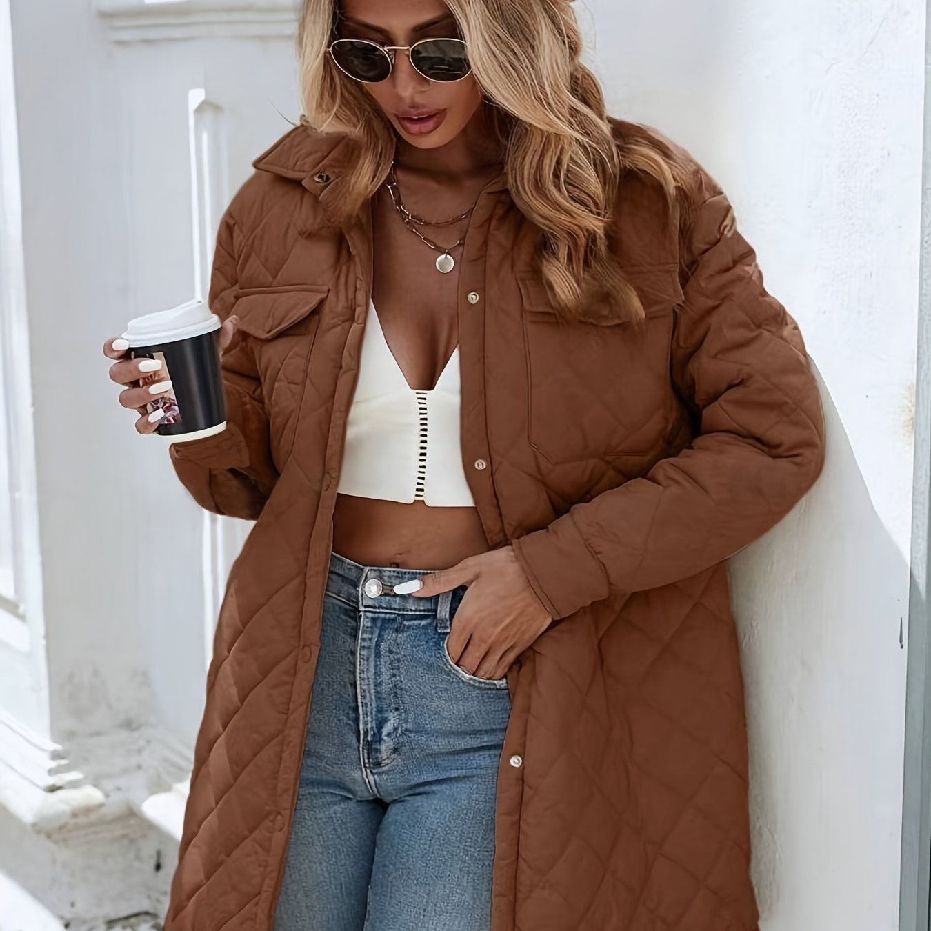 Puffy jas in effen kleur voor herfst en winter - Warm, comfortabel & stijlvol! Ontdek de perfecte jas voor koud weer. afbeelding 6