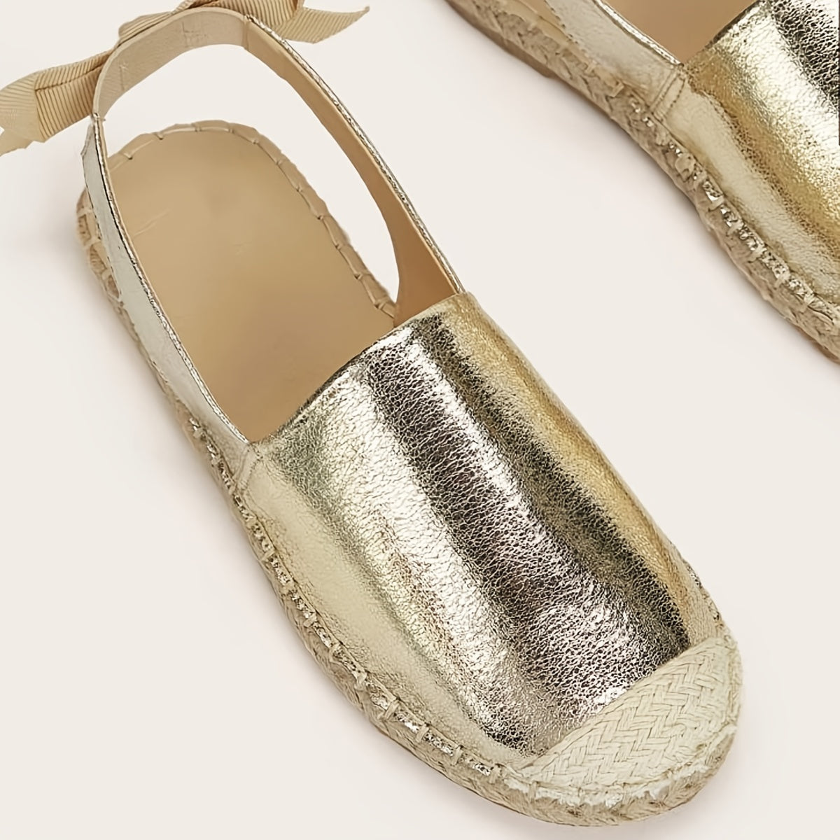 Gouden espadrilles met elastische slingback - Luxe, comfort en elegantie | Perfect voor alle seizoenen afbeelding 7