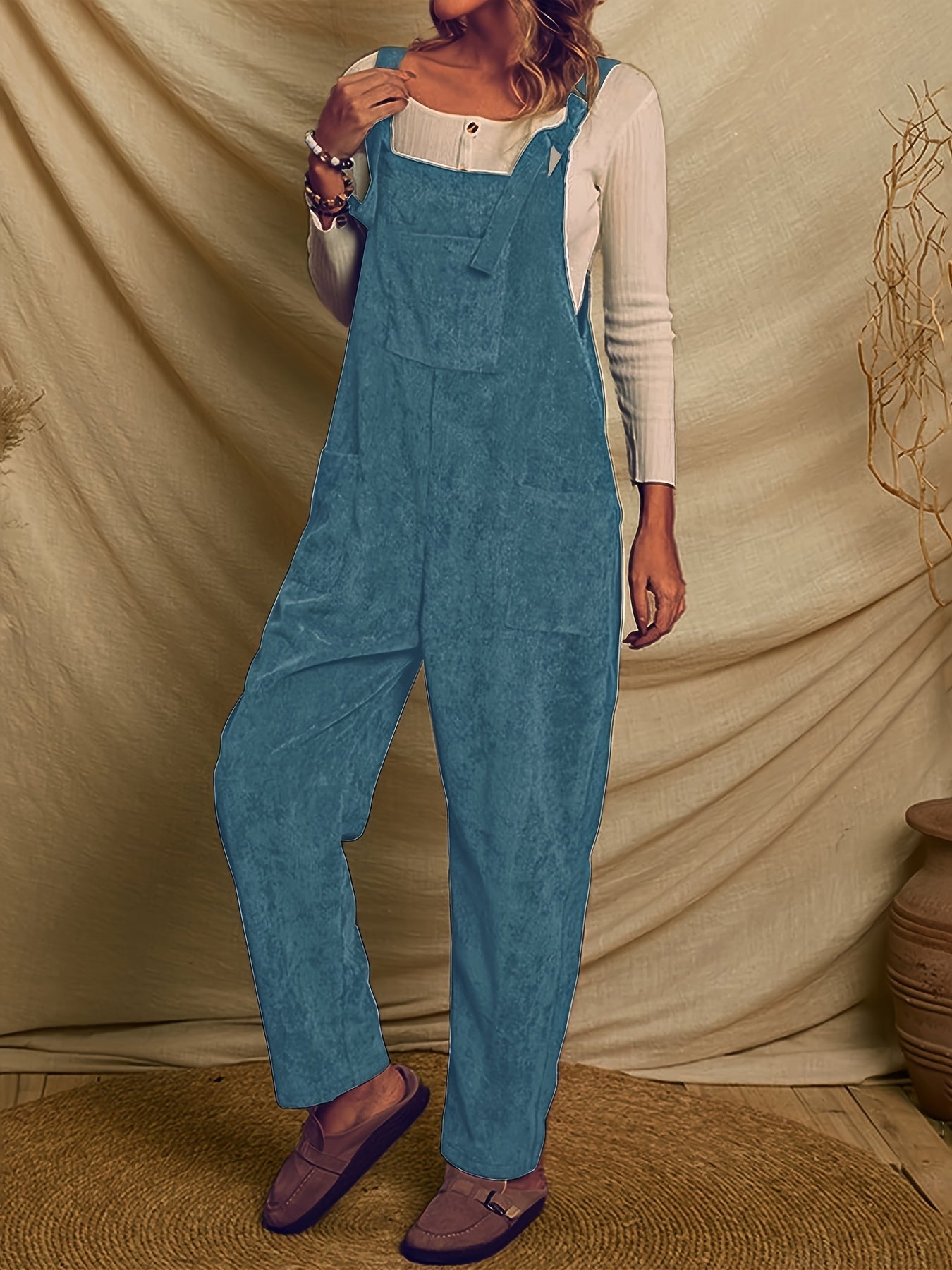 Ontdek de comfortabele corduroy overall jumpsuit - jouw stijlvolle en praktische keuze! afbeelding 7