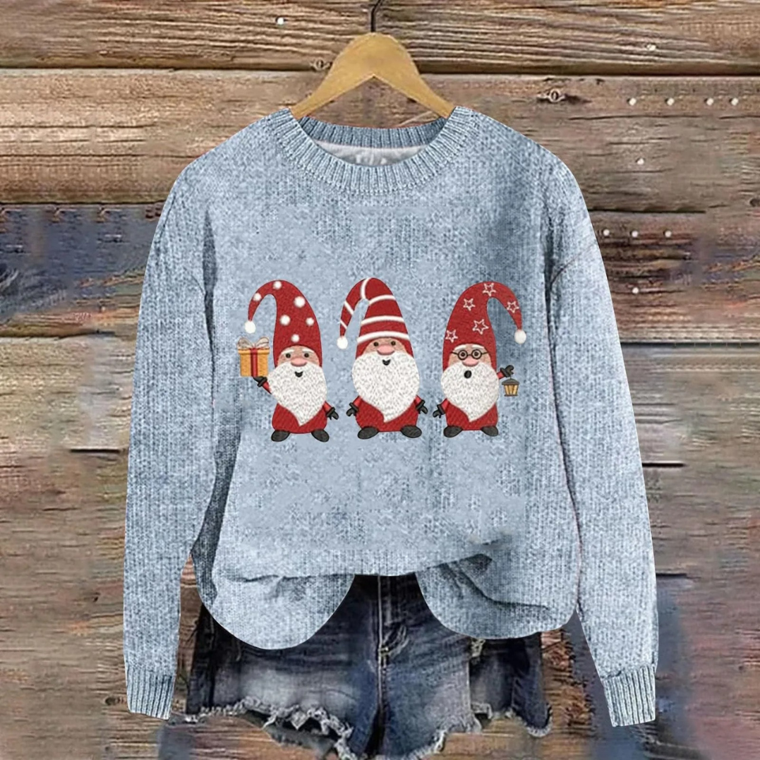 Noa | Feestelijke kersttrui met kerstman en cadeautas design