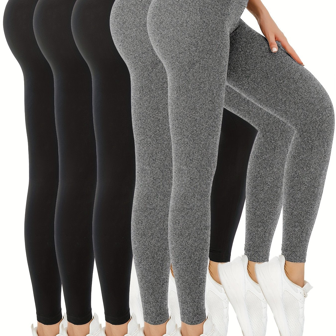 5-pack mooie hoge taille leggings | Comfortabel en stijlvol | Voor elk seizoen | Shop nu! afbeelding 11