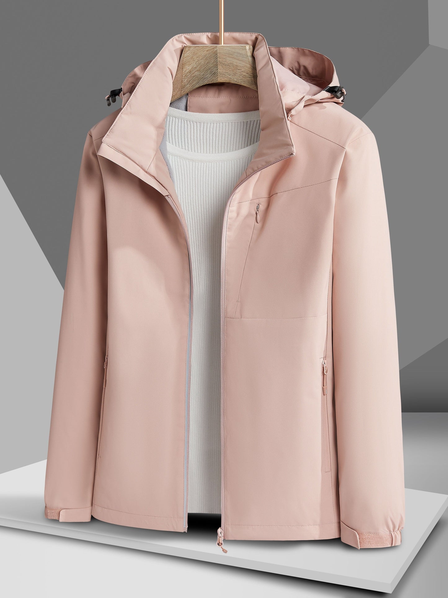 Wind- en Waterdicht Outdoorjack met Polarfleecevoering en Capuchon | Bescherming en Comfort voor Buitenavonturen afbeelding 8