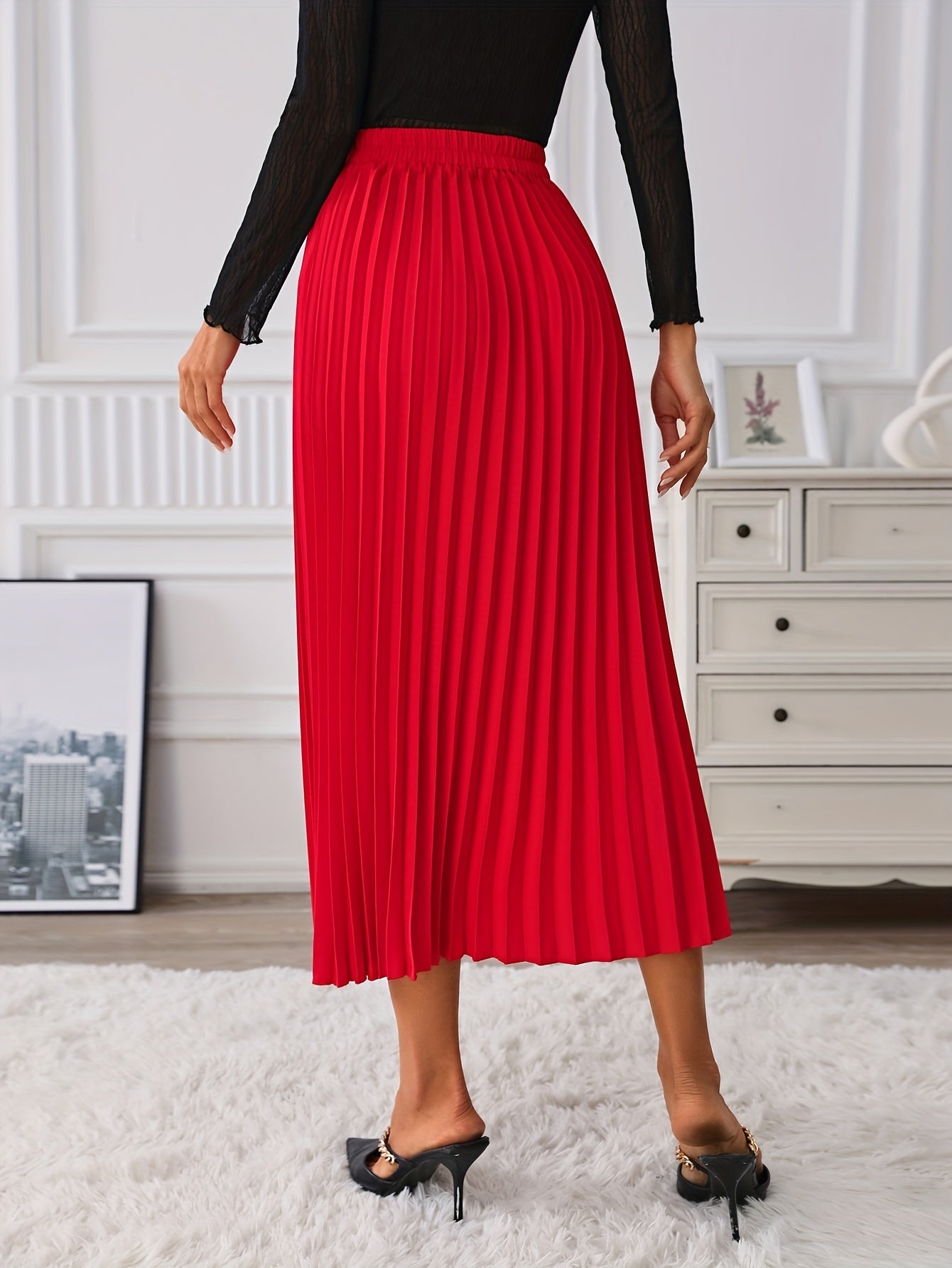 Hoge Taille Rok met Kettingdetail | Verfijnde zomerstijl | Katoenmix afbeelding 6