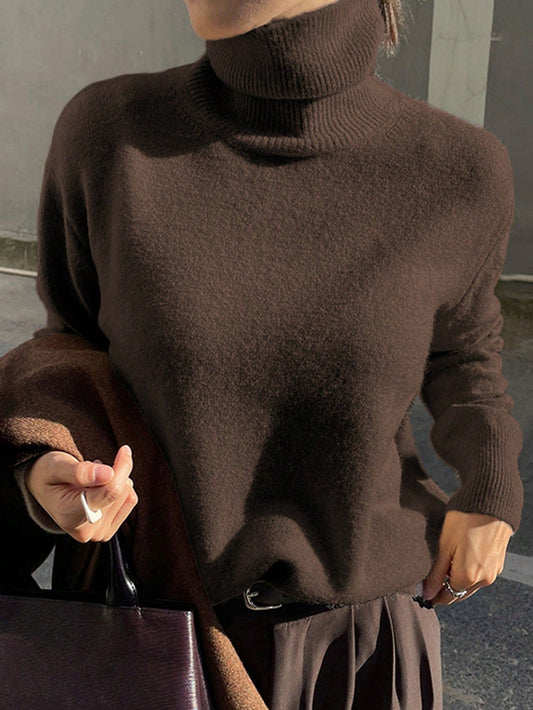 Coltrui met hoge hals en oversized pasvorm voor dagelijks gebruik in de herfst, dames-16