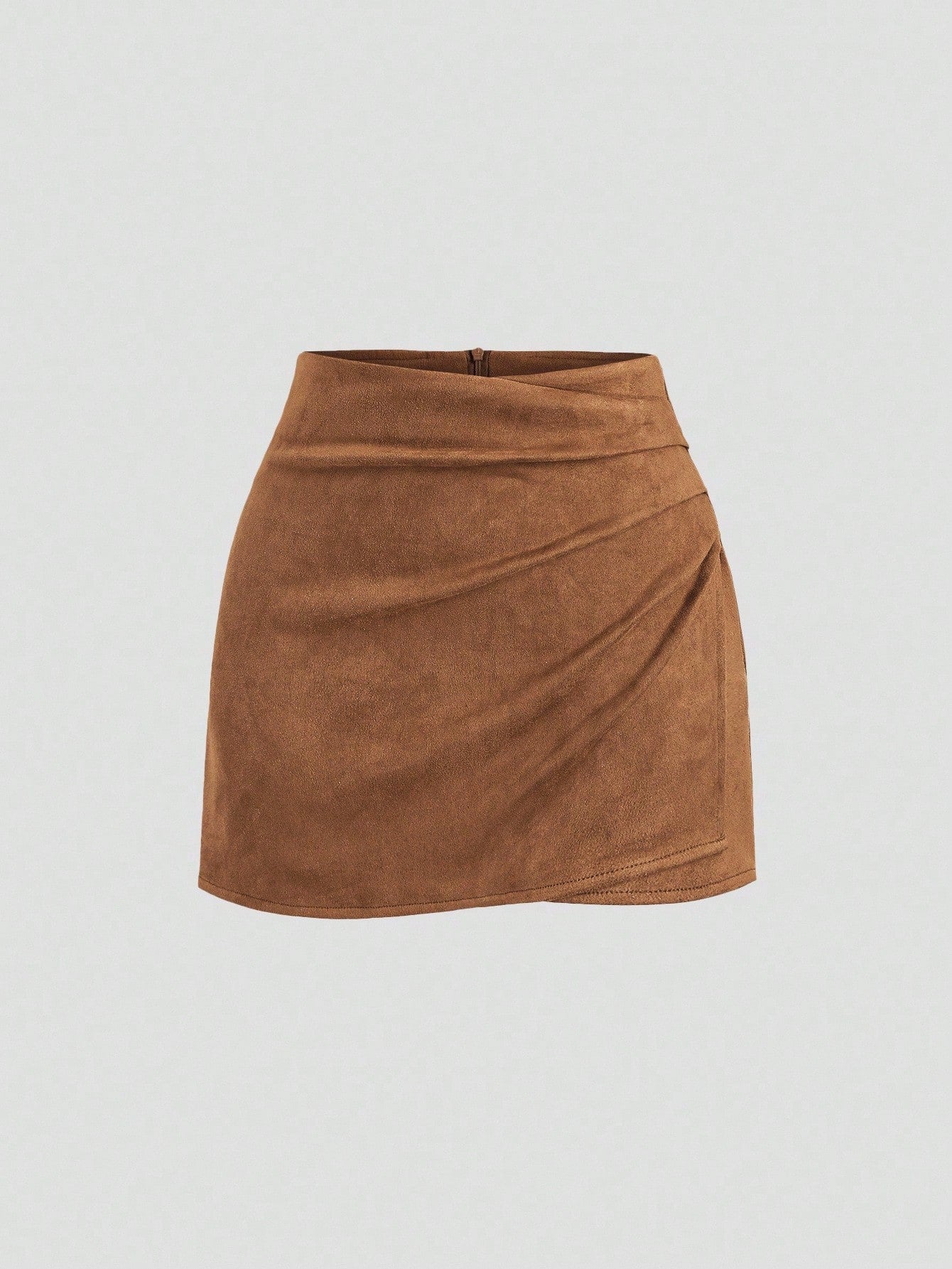 Geplooide bodycon-rok met ruches en rits in skinny fit voor dames-33