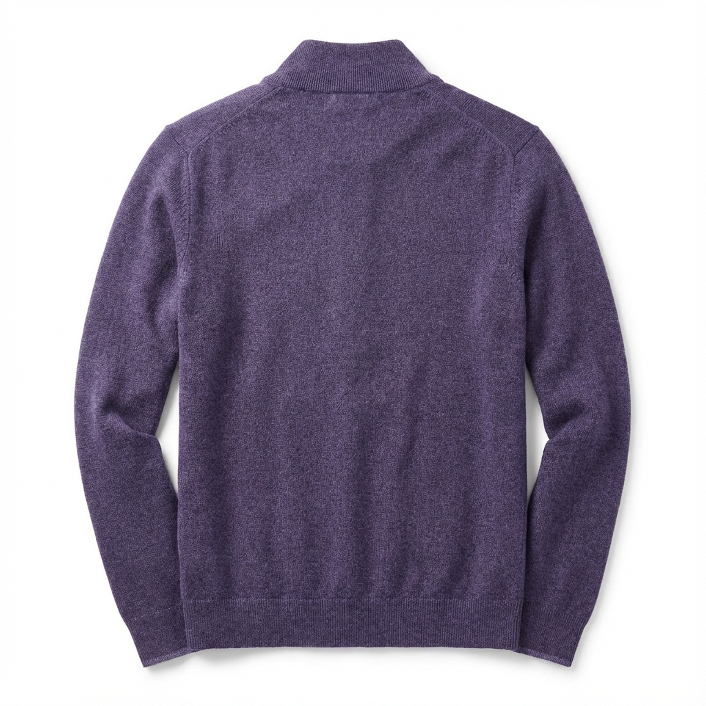 Merino V-hals trui met rits