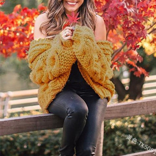 Oversized cardigan met grof kabelbreiwerk in luxe wolmix voor casual gelaagde looks, dames-8