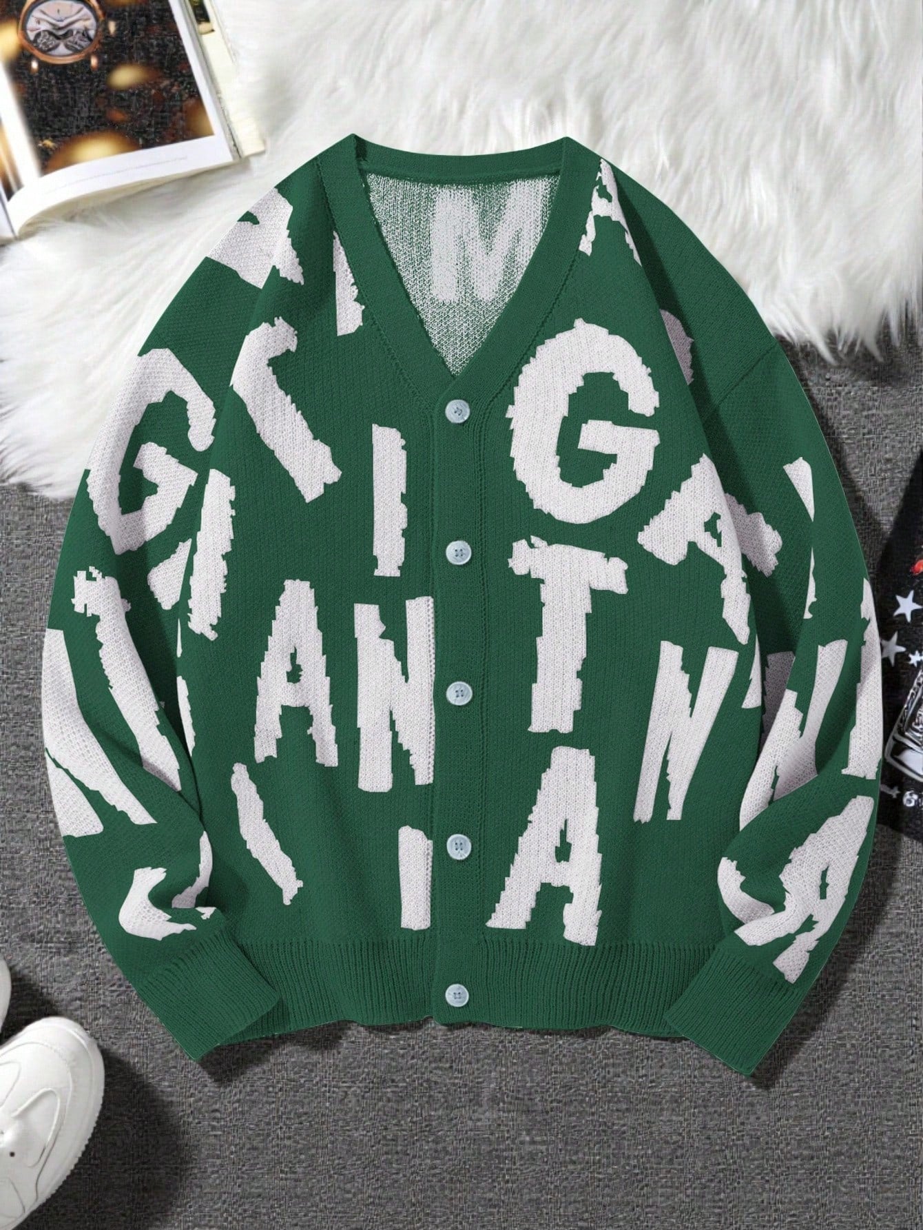 Oversized vest met knoopjes en V-hals van 100% polyester voor dagelijks gebruik in de herfst heren-46