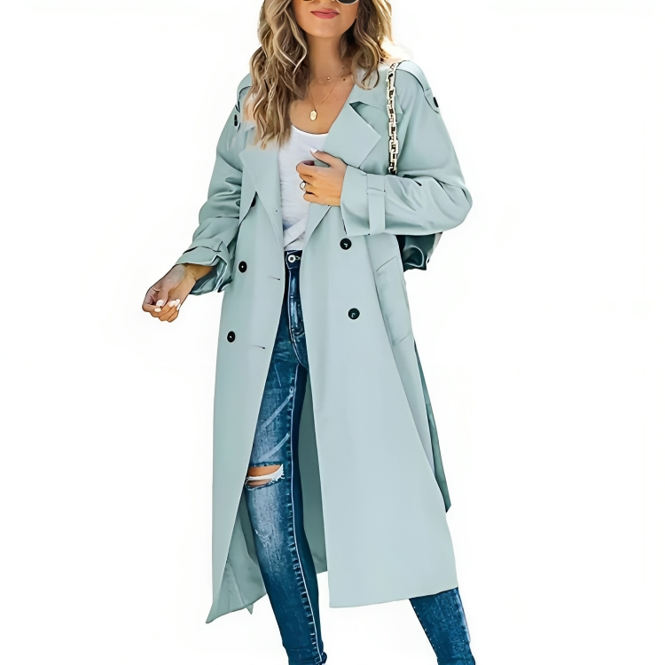 Trenchcoat met knoopsluiting en gestroomlijnd silhouet voor dagelijks gebruik, dames-16