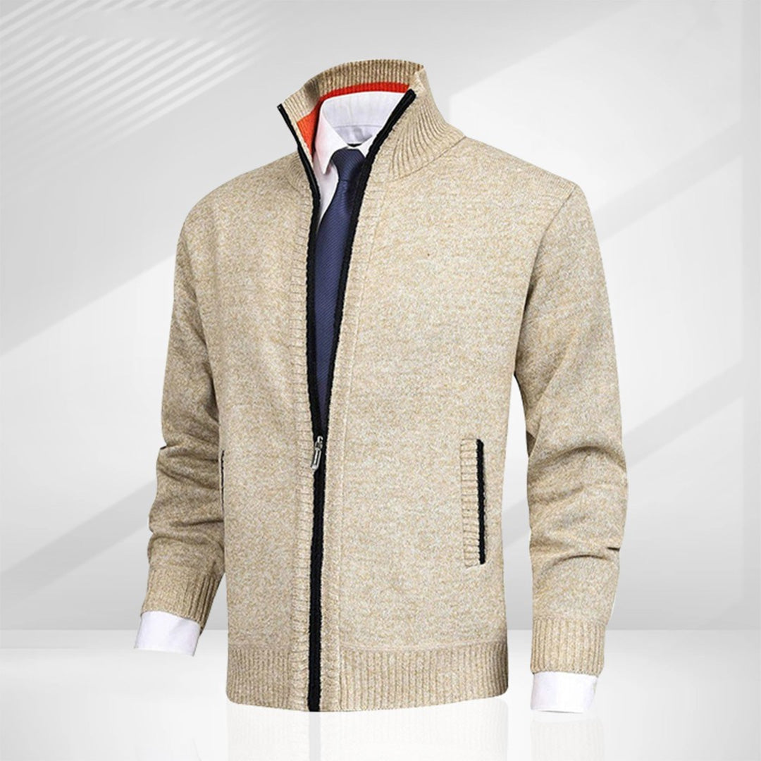 Beige vest met rits en kraag voor heren
