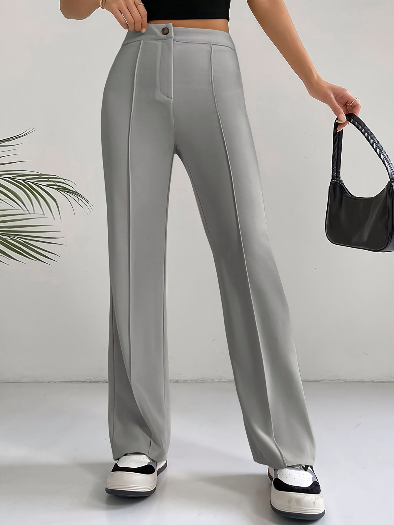 "Stijlvolle hoge taille broek van luxe katoenmix - Shop nu!" afbeelding 4
