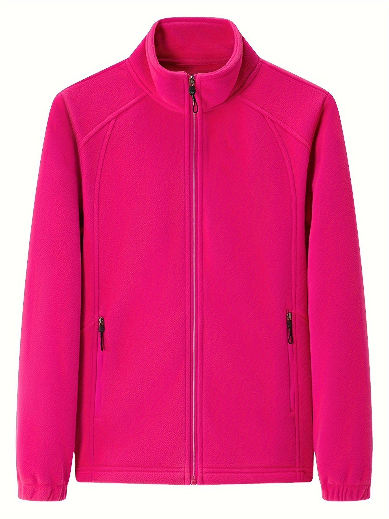Pluche outdoor jas met staande kraag afbeelding 7