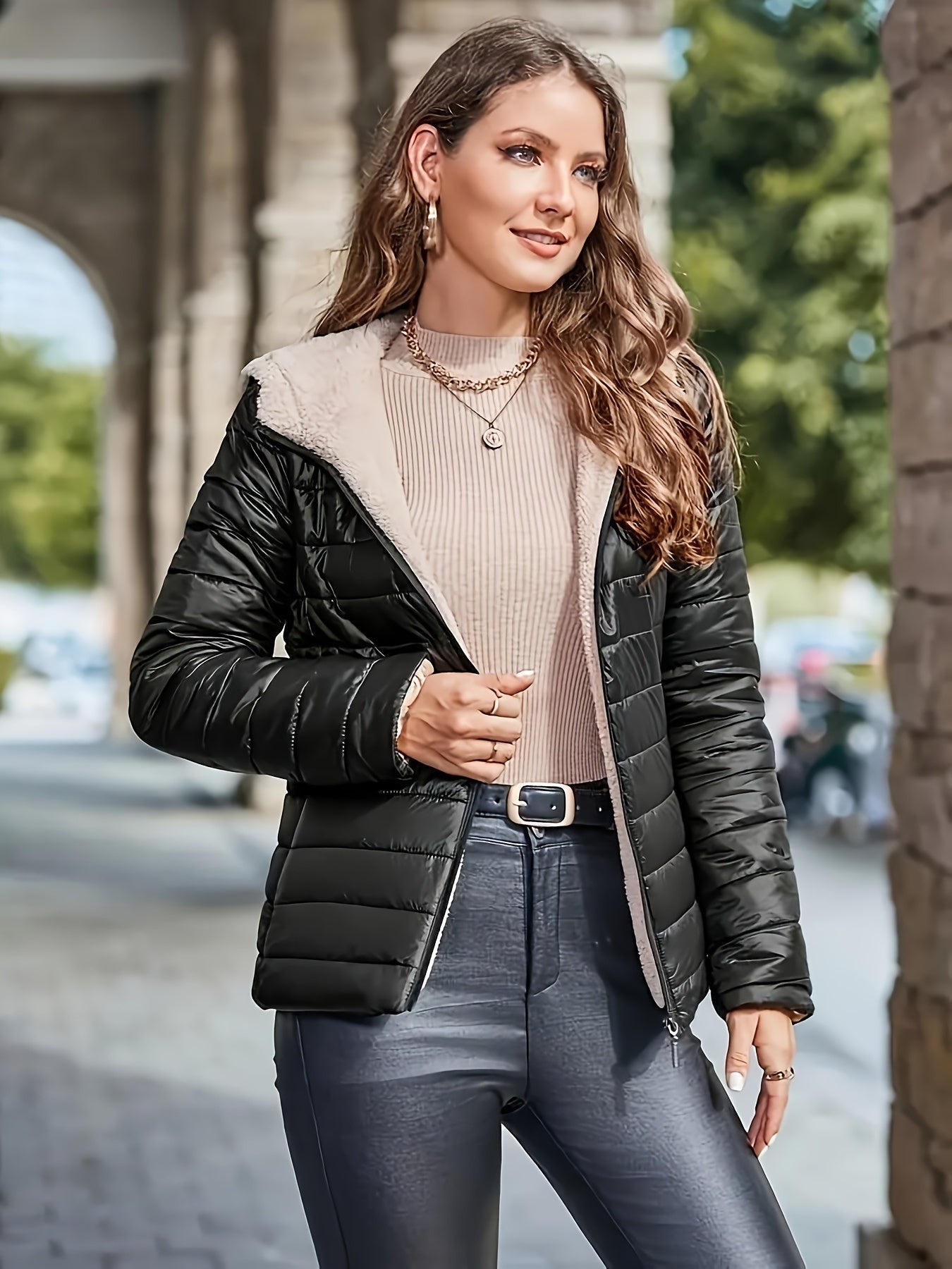 Gewatteerde Winterjas met Capuchon voor Dames: Stijlvol en Warm - Koop Nu! afbeelding 6