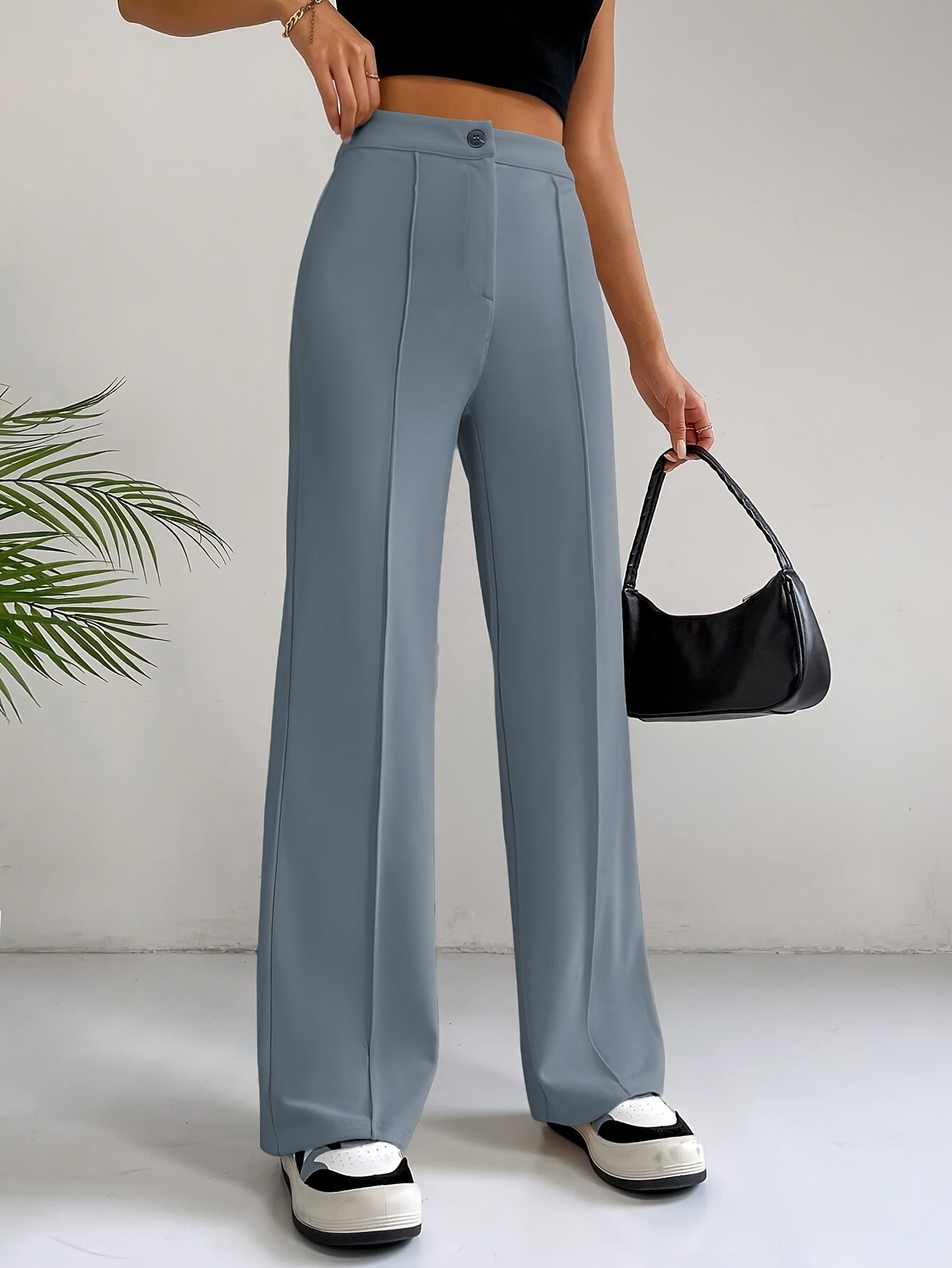 "Stijlvolle hoge taille broek van luxe katoenmix - Shop nu!" afbeelding 10