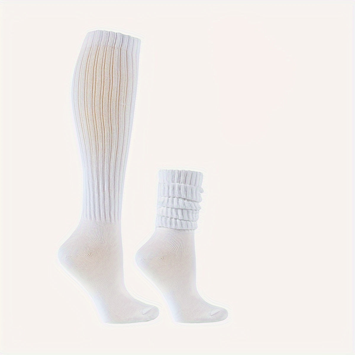 Hoogwaardige geribbelde kniekousen van ademende katoenmix afbeelding 8