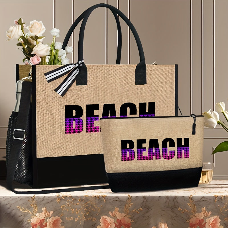 Luxe Strandsets: 2 Tassen met Etui voor Zomerse Dagen afbeelding 7