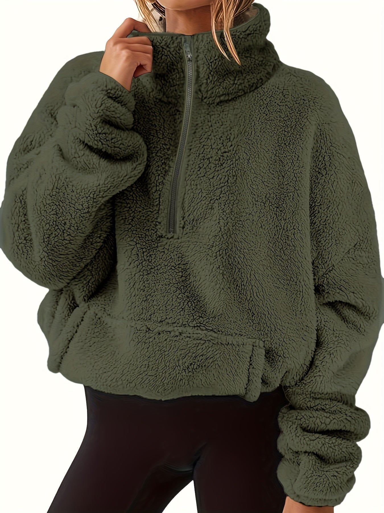 Luxe dames trui van schapenwol in moderne stijl | Middelzware stretch en opstaande kraag | Ideaal voor de herfst en winter afbeelding 2
