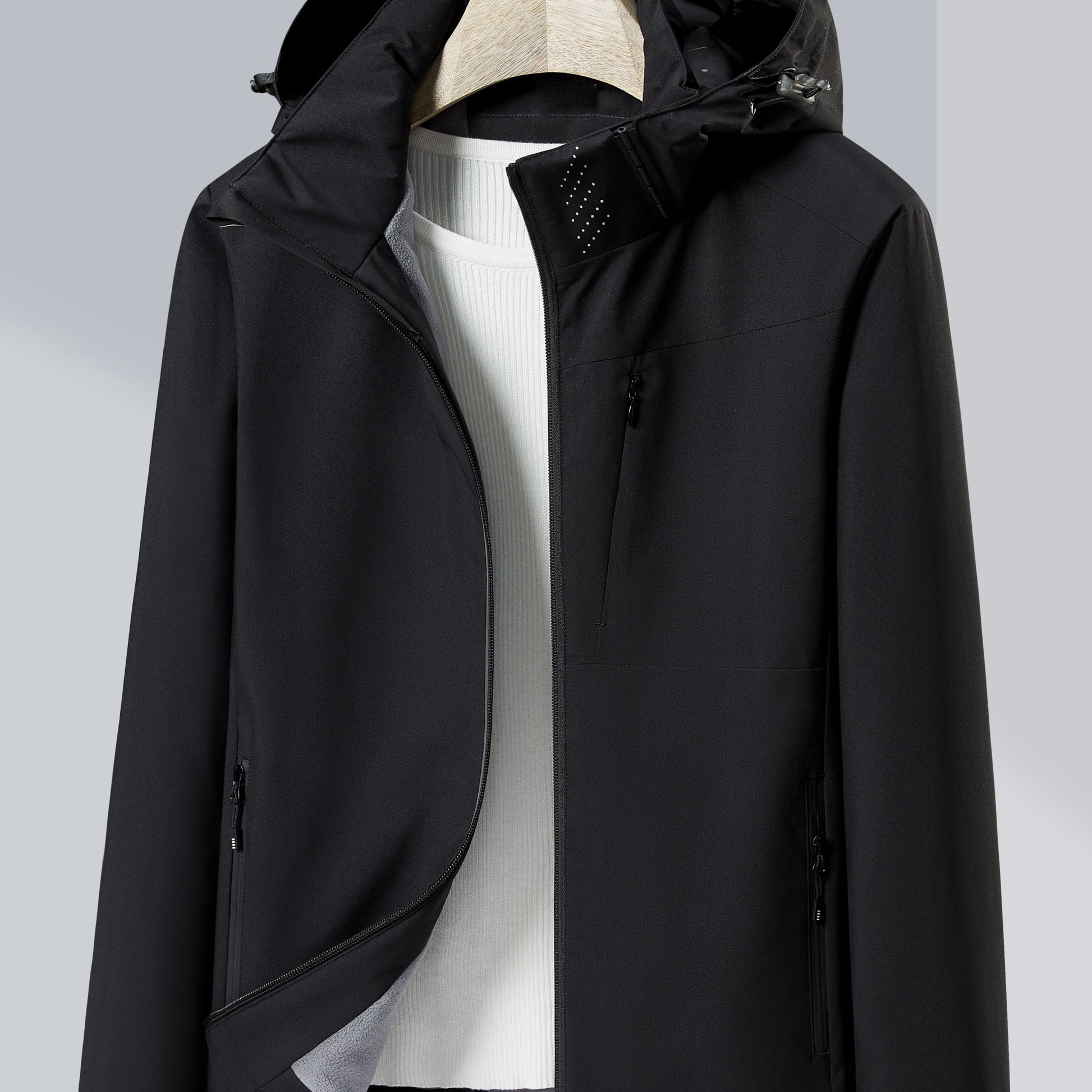 Wind- en Waterdicht Outdoorjack met Polarfleecevoering en Capuchon | Bescherming en Comfort voor Buitenavonturen afbeelding 15