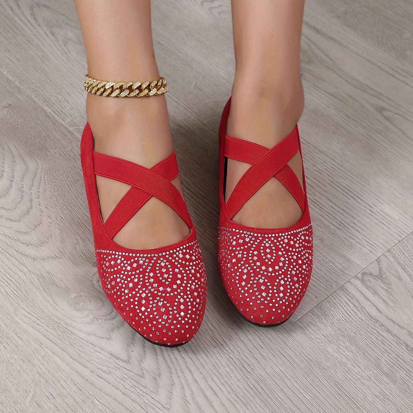 Stijlvolle en comfortabele ballet flats met elastische kruisband - perfect voor elke gelegenheid! afbeelding 8