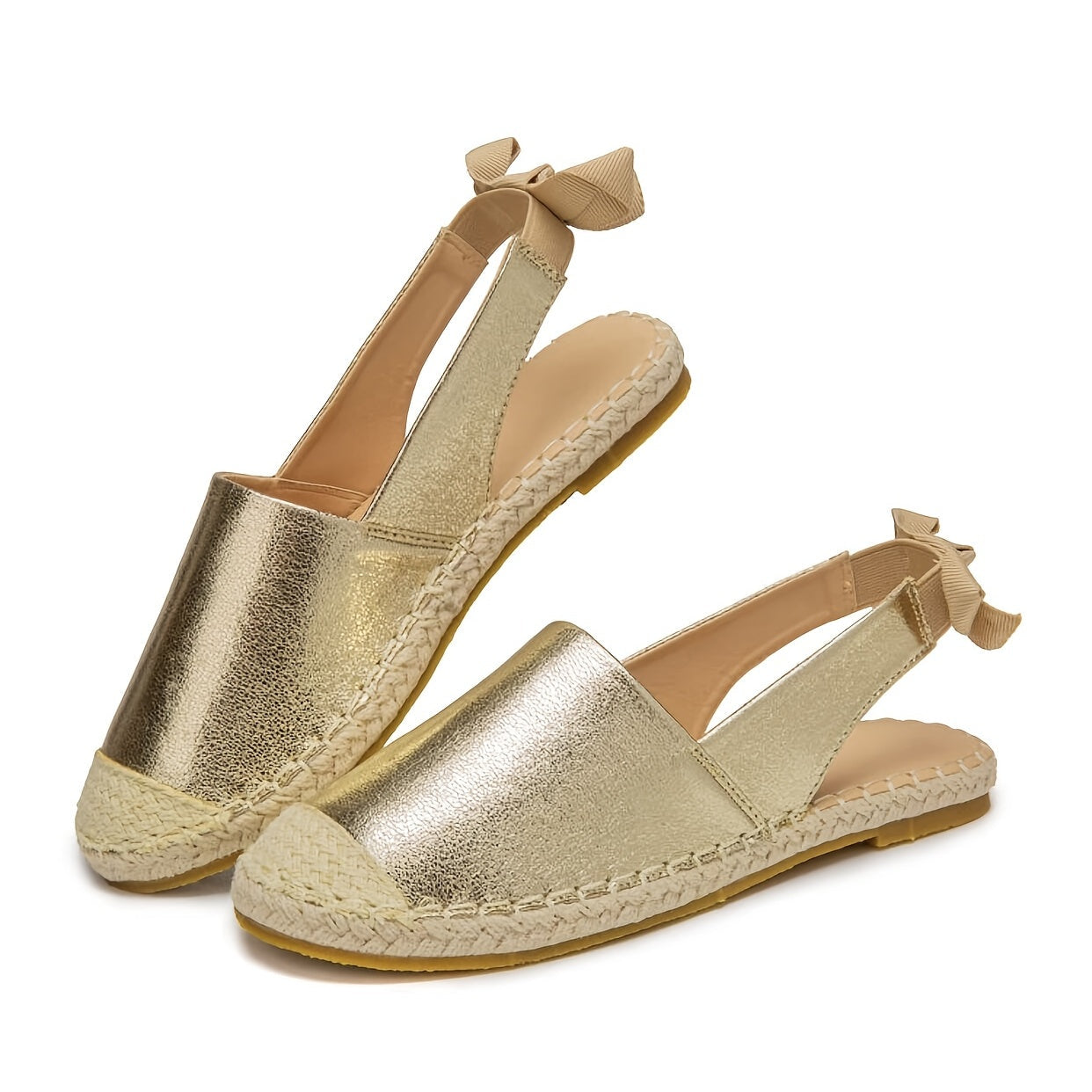 Gouden espadrilles met elastische slingback - Luxe, comfort en elegantie | Perfect voor alle seizoenen afbeelding 3
