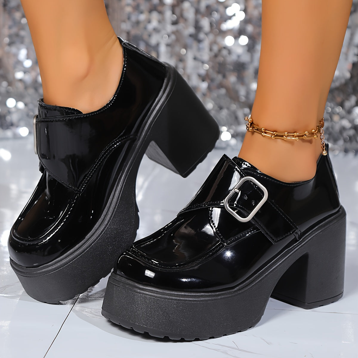 Modieuze damesplatformpumps met gespsluiting: stijlvol en comfortabel! Shop nu! afbeelding 2