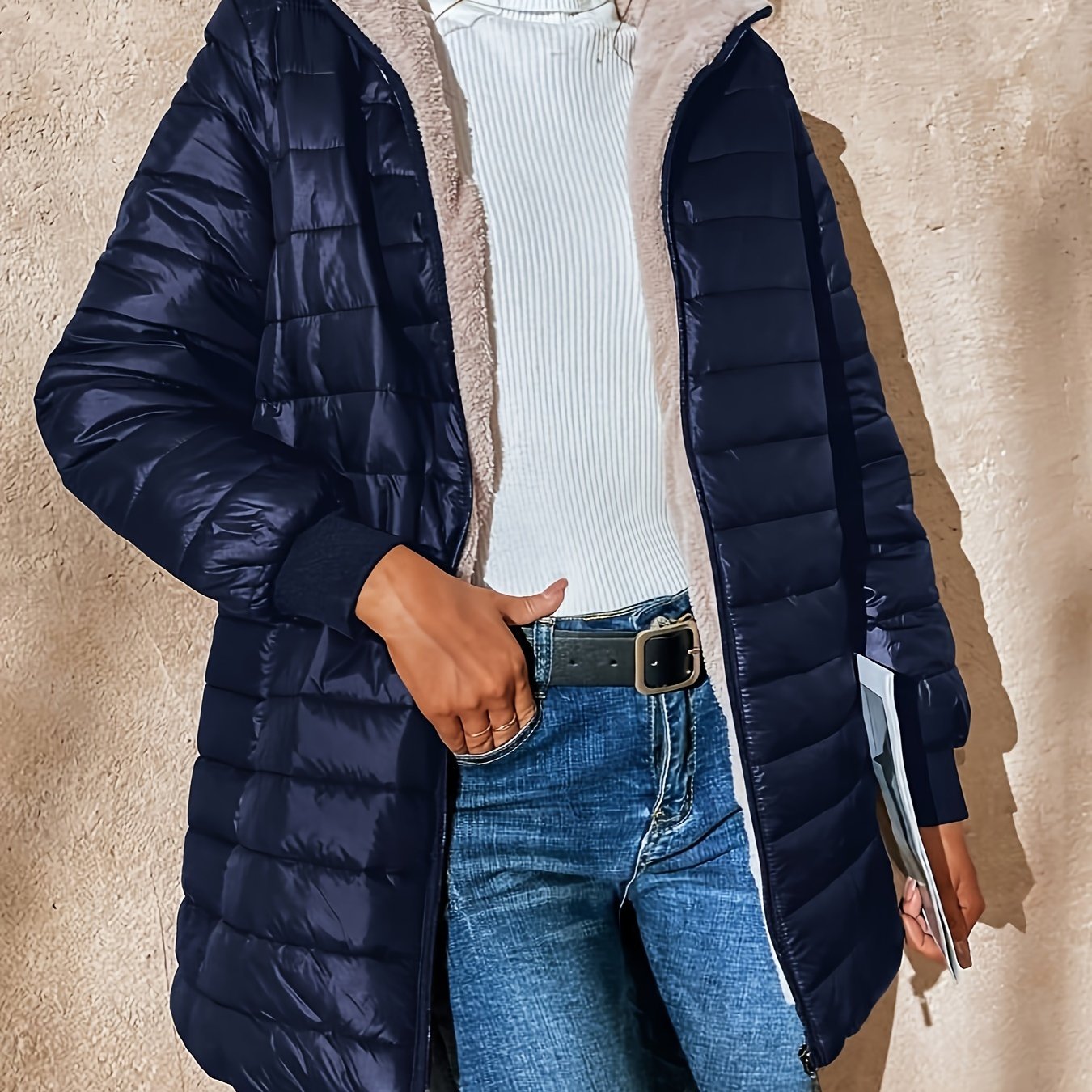 Feline fleece gevoerde jas - stijlvol én warm voor de herfst en winter afbeelding 12