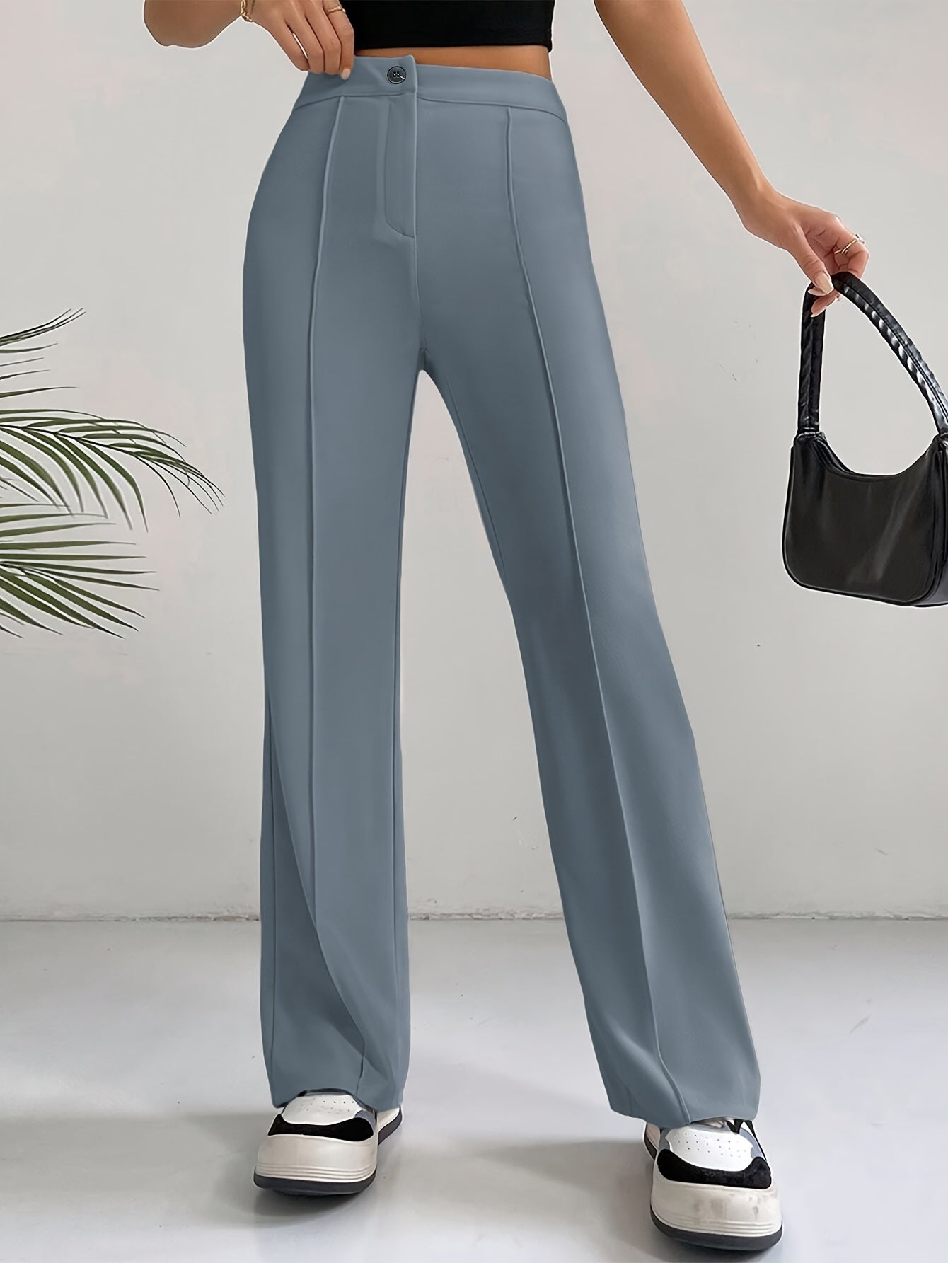 "Stijlvolle hoge taille broek van luxe katoenmix - Shop nu!" afbeelding 2