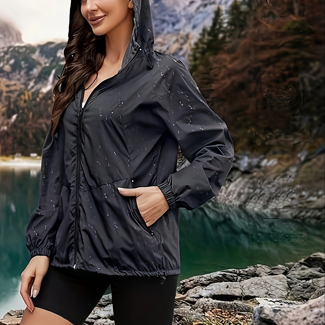 Stoere plus size sportjack met capuchon van katoenmix - perfect voor actieve en casual dagen afbeelding 5