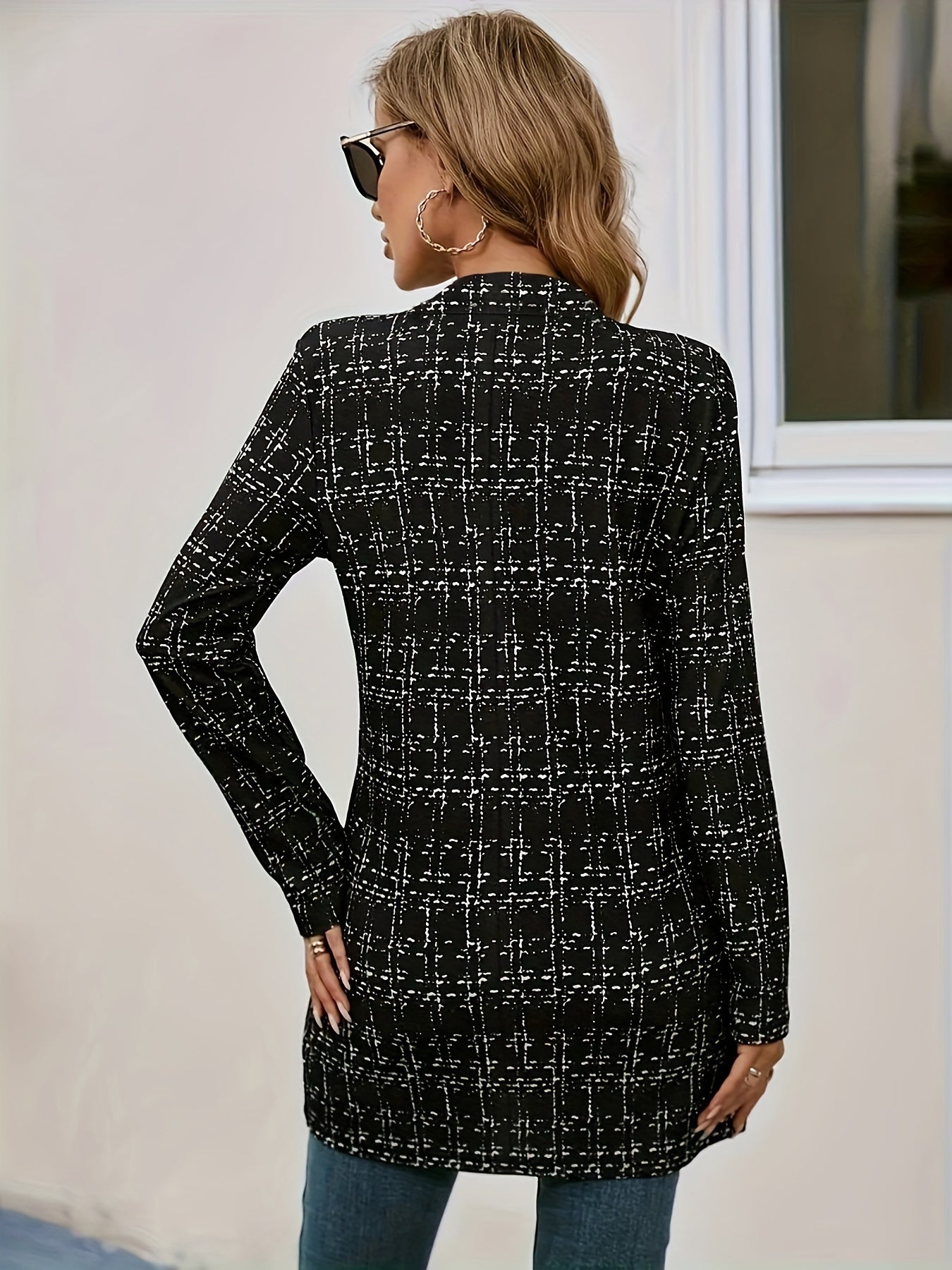 Elegante colorblock blazer | Hoogwaardige, casual stijl | Patchwork kraag & geometrische patronen afbeelding 2