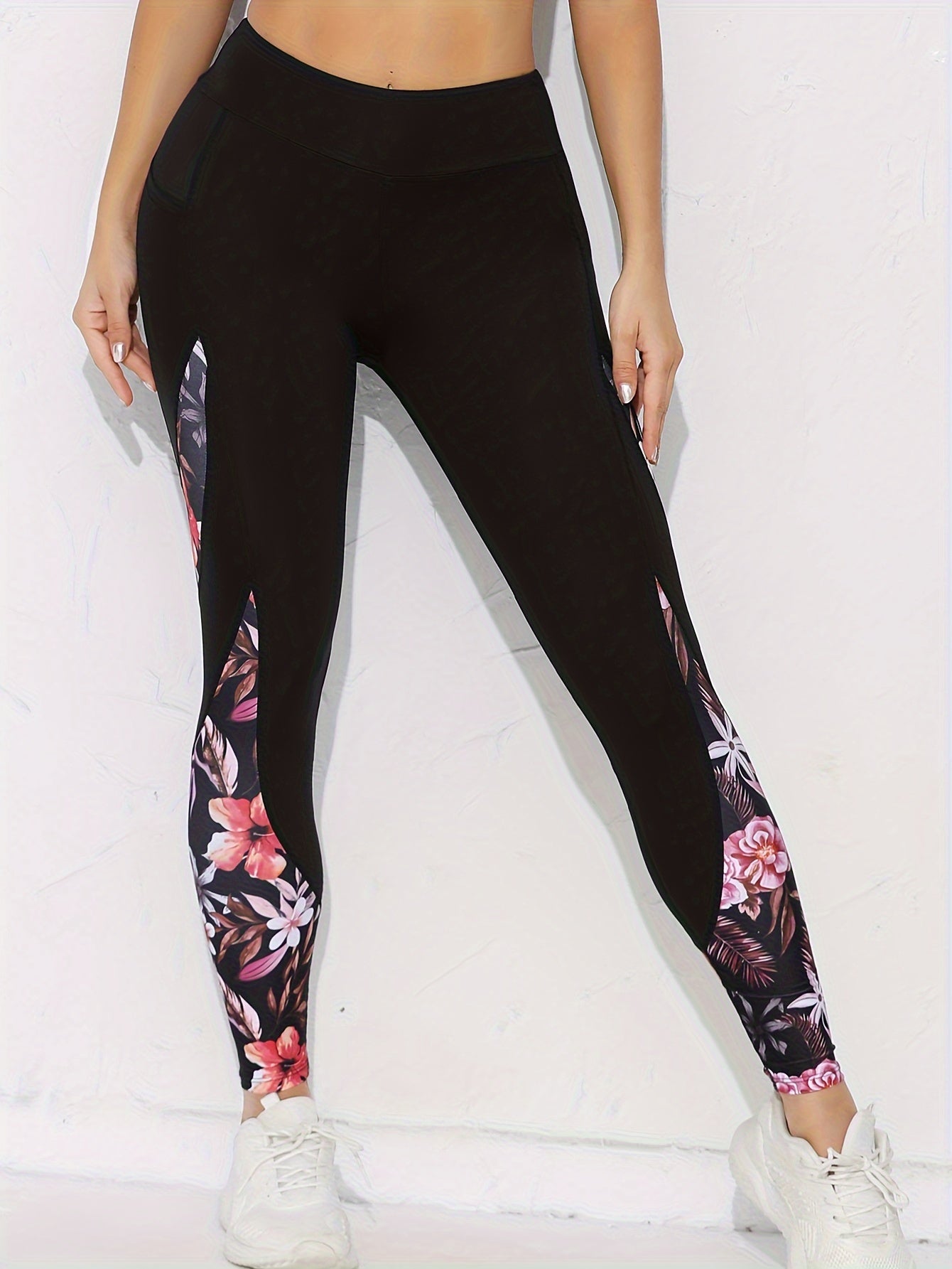 Hoge taille yogalegging met bloemenprint afbeelding 5