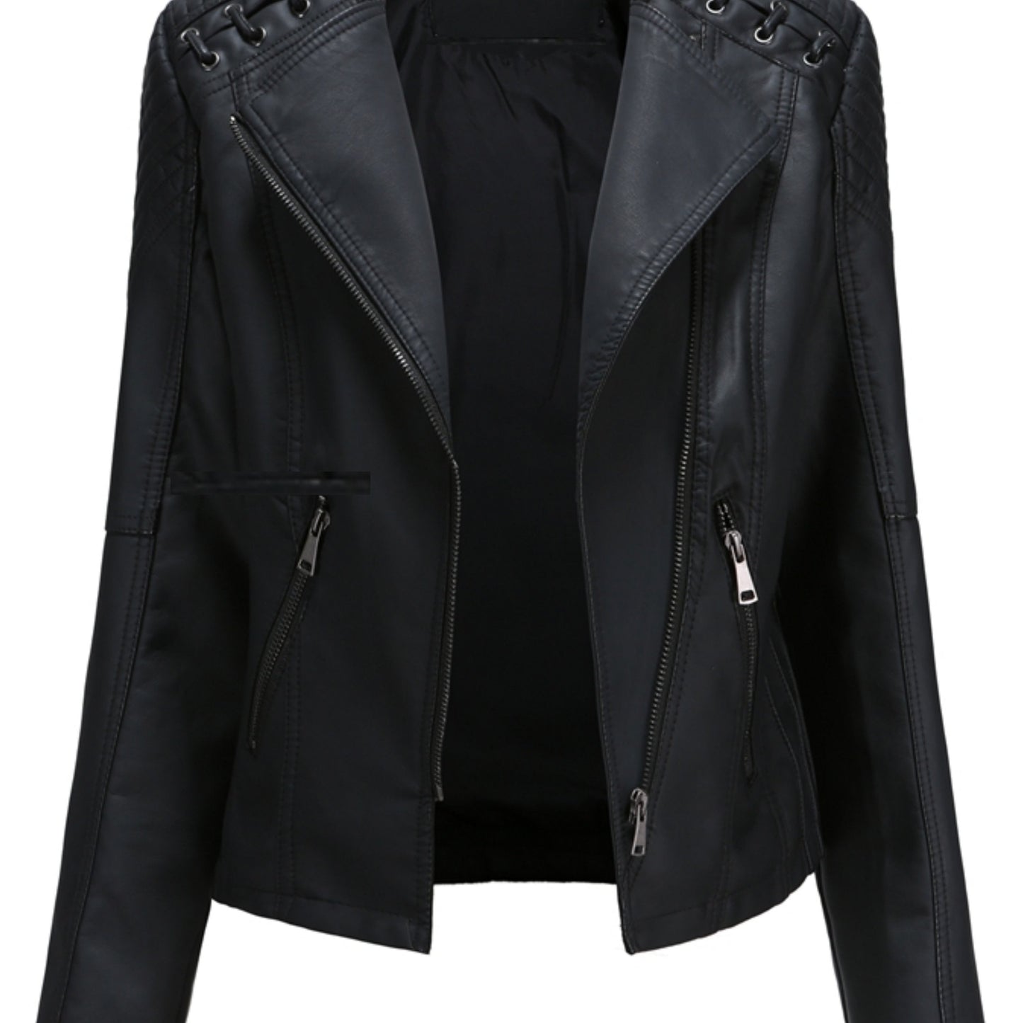 Stijlvolle waterbestendige PU leren ritsjas: perfect voor herfst en winter! Met luxe uitstraling en skinny fit voor een tijdloze look. Shop nu. afbeelding 11