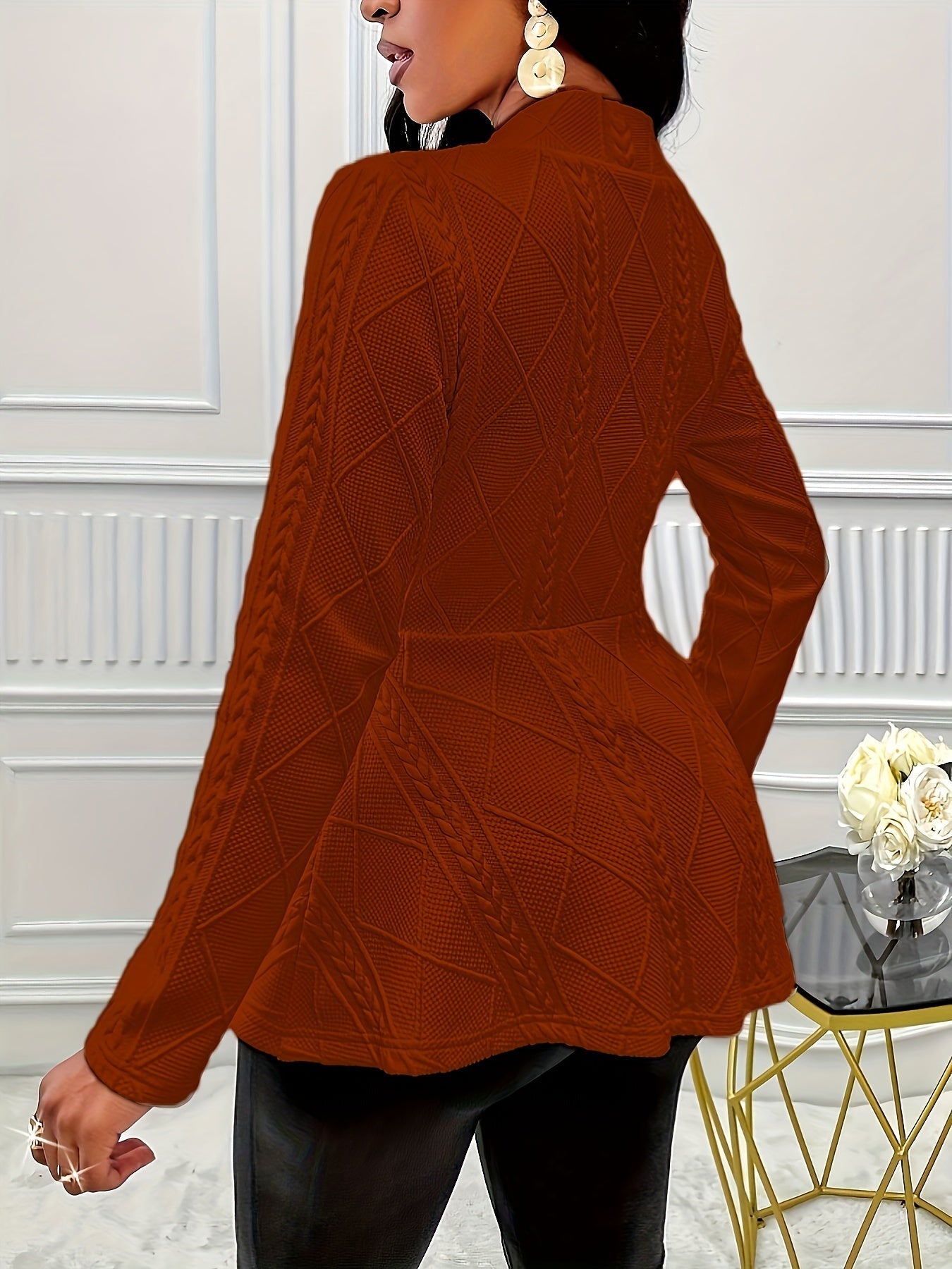 Lange Mouwen Blazer van Katoenmix | Tijdloze en Comfortabele Stijl afbeelding 10