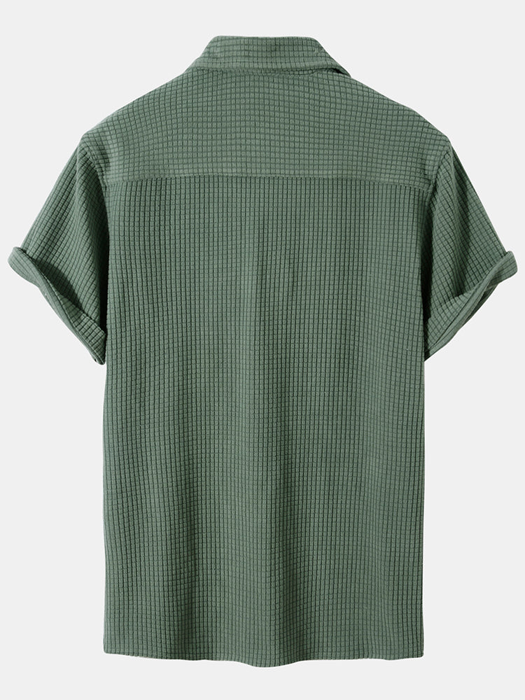 Stijlvolle Wafelpoloshirt en -shorts voor Heren