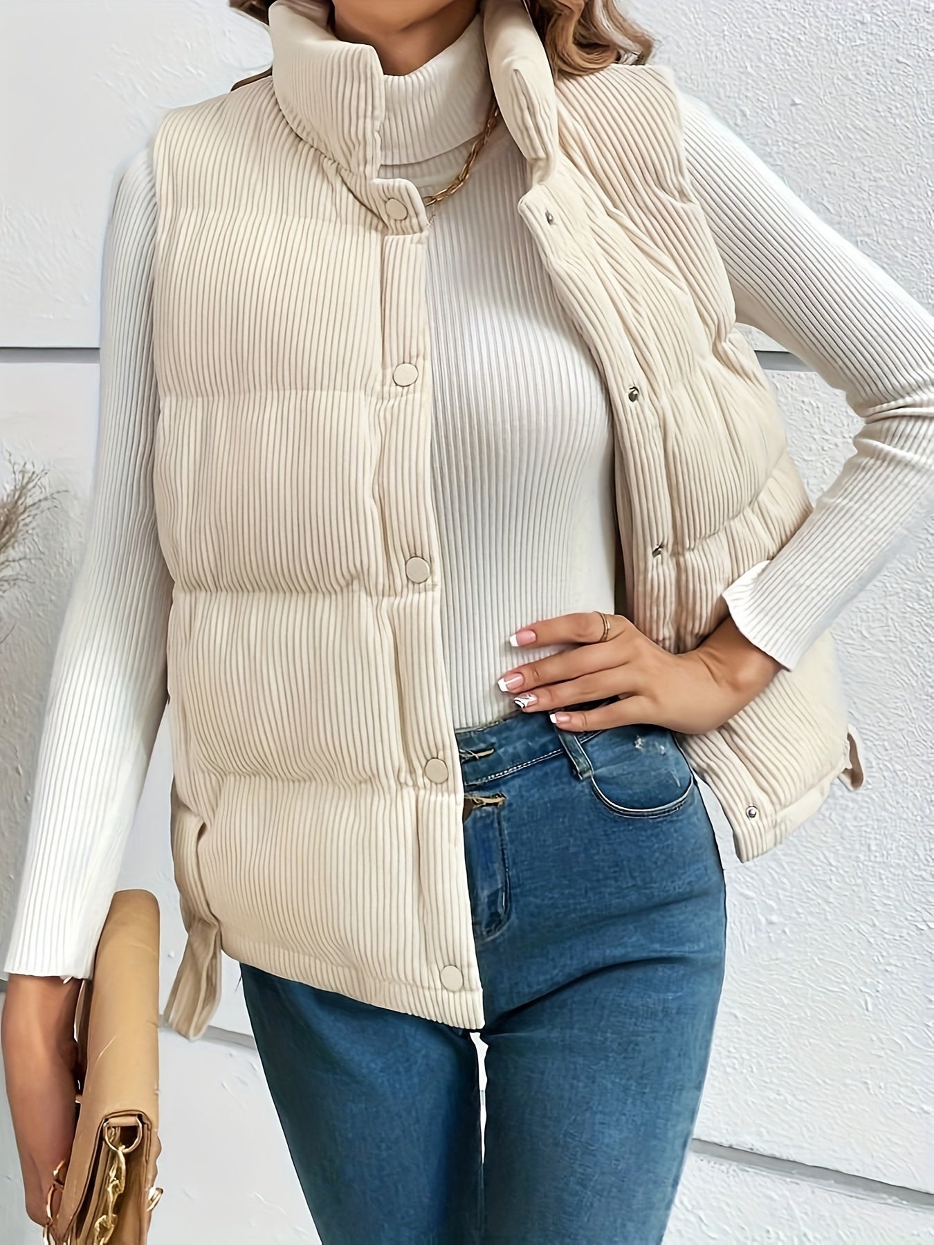 Ontdek ons stijlvolle gewatteerde corduroy gilet | Gemaakt van premium katoenmix | Perfect voor elke gelegenheid afbeelding 5