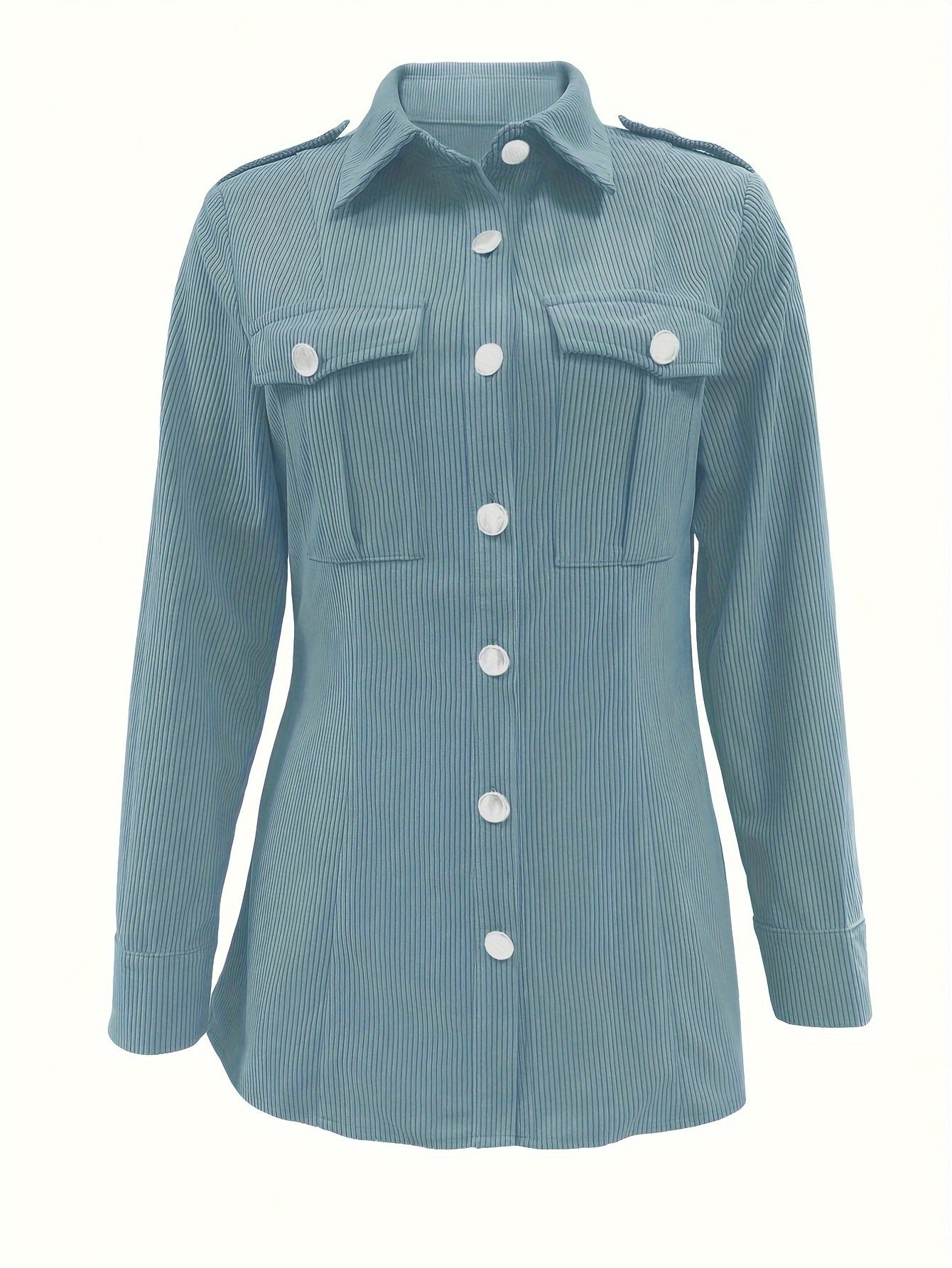 Stijlvolle dames corduroy blazer - Modieuze en functionele keuze. Met deze blazer van hoogwaardige katoenmix ben je chic én comfortabel gekleed in de herfst en winter. Ontdek de elegante details en praktische vlinderzakken! afbeelding 6