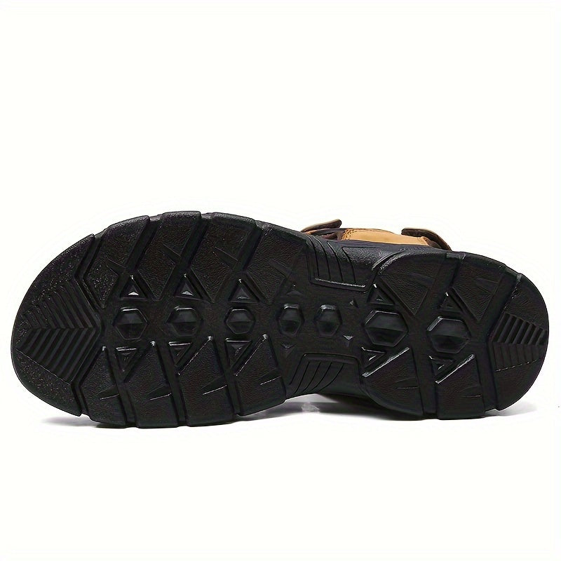 Leren sandalen met klittenbandsluiting