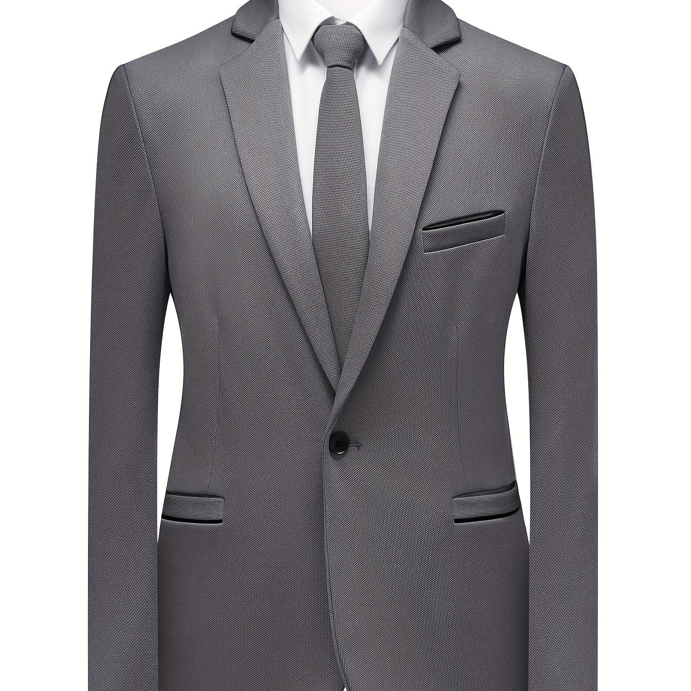 Effen kleur heren pak jas & stropdas