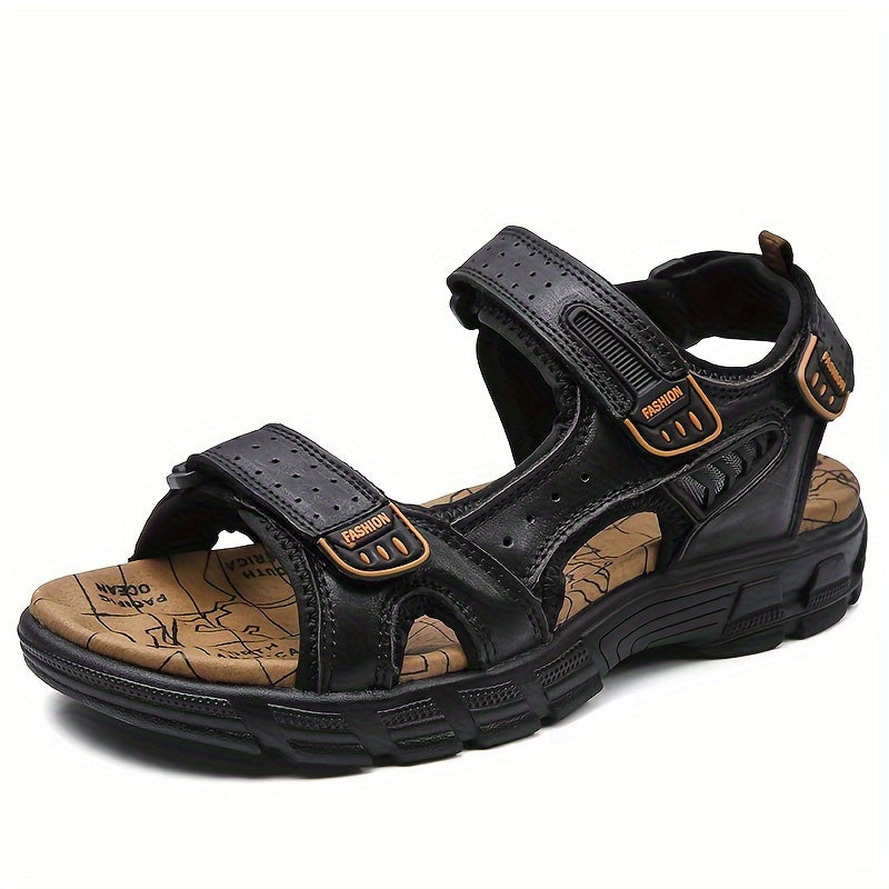 Leren sandalen met klittenbandsluiting