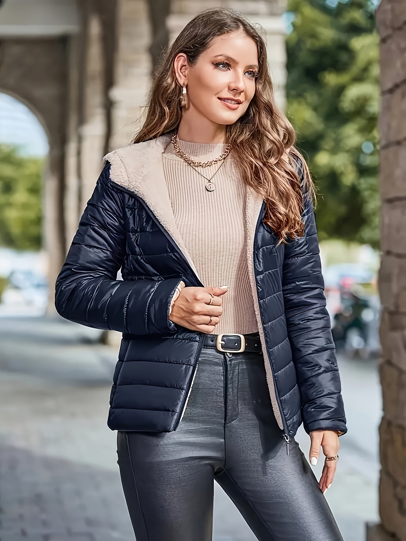 Gewatteerde Winterjas met Capuchon voor Dames: Stijlvol en Warm - Koop Nu! afbeelding 7