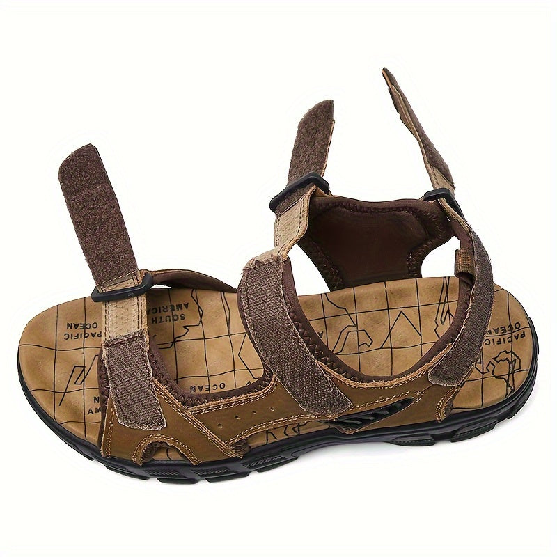 Leren sandalen met klittenbandsluiting