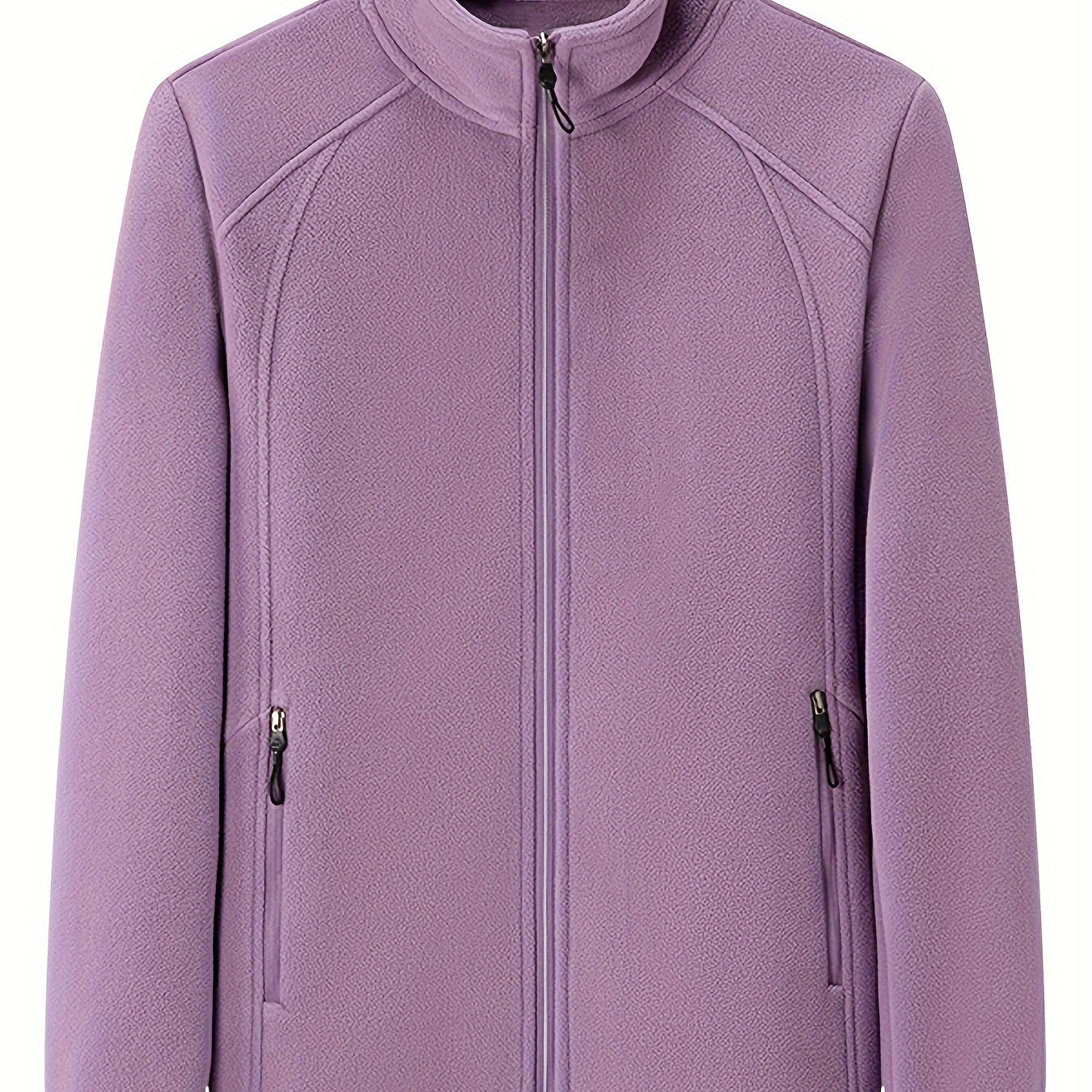 Pluche outdoor jas met staande kraag afbeelding 14