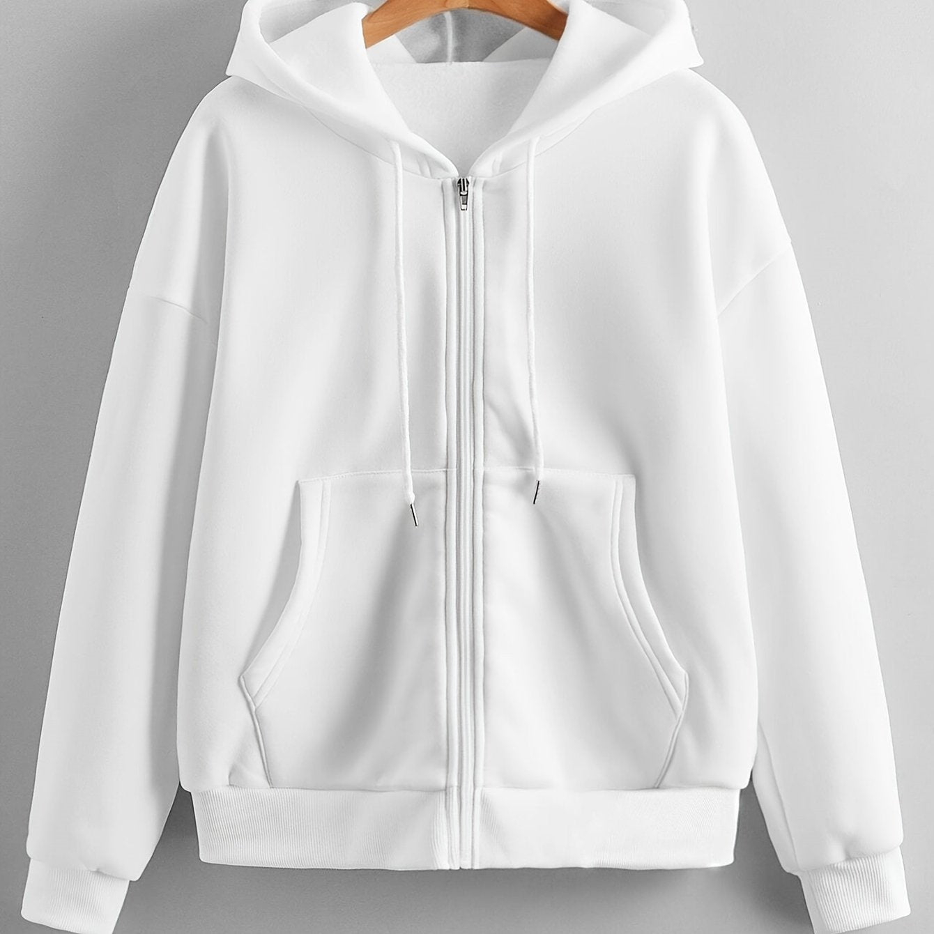 Stijlvolle herfst- en winterhoodie met korte lengte en capuchon | Comfortabele en modieuze keuze met hoogwaardige katoenmix | Verkrijgbaar in effen kleuren afbeelding 11