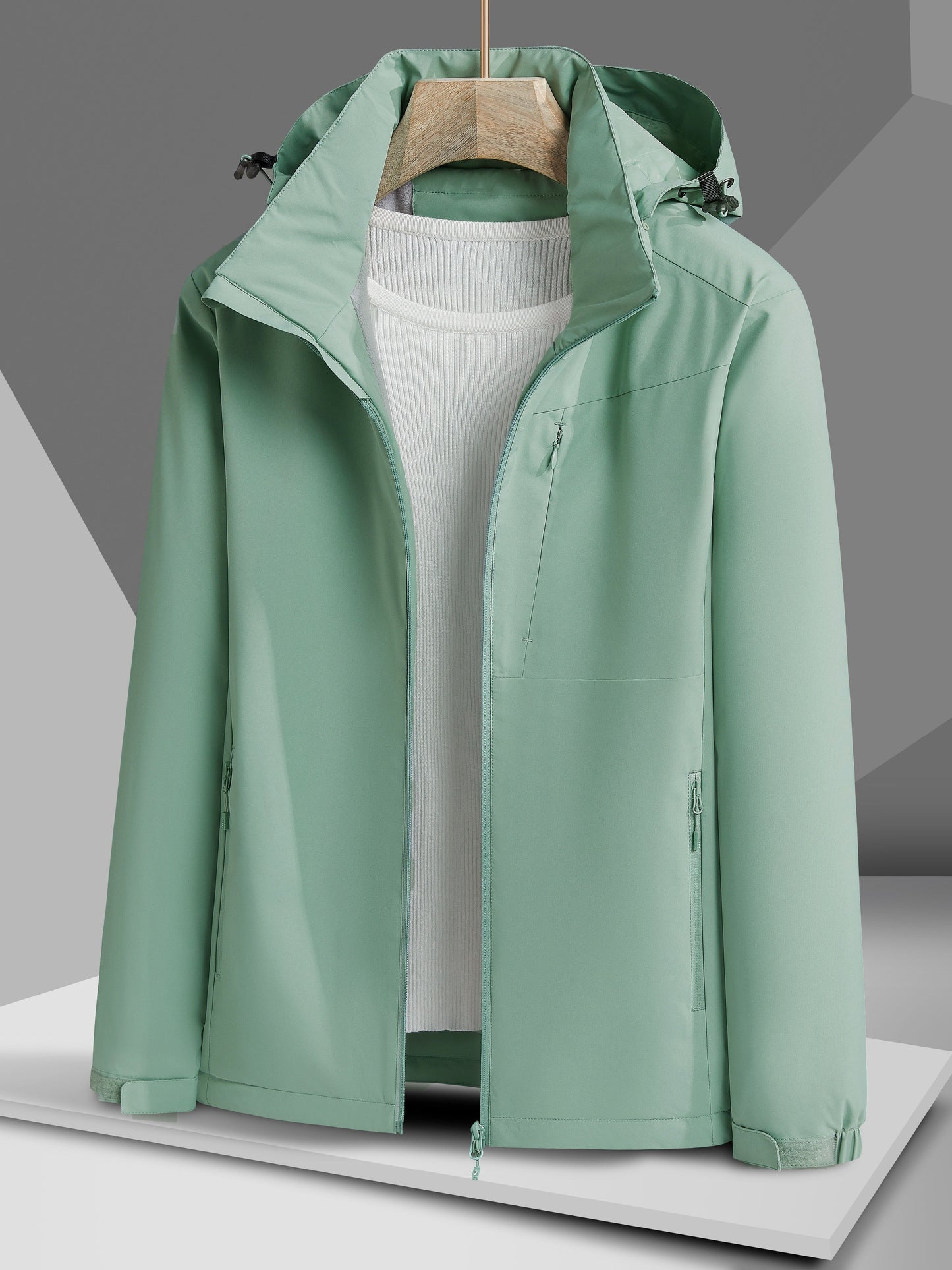 Wind- en Waterdicht Outdoorjack met Polarfleecevoering en Capuchon | Bescherming en Comfort voor Buitenavonturen afbeelding 9
