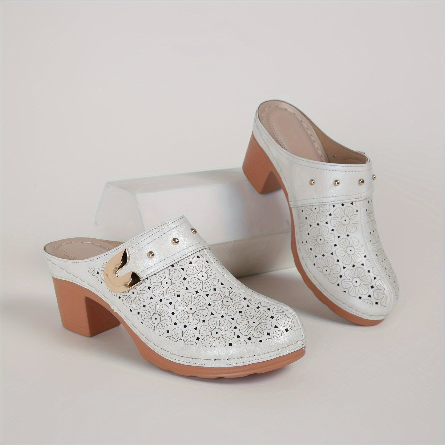 Stijlvolle Bloemen Mules met Hoge Hakken - Elegantie en Comfort in één | Shop Nu! afbeelding 4