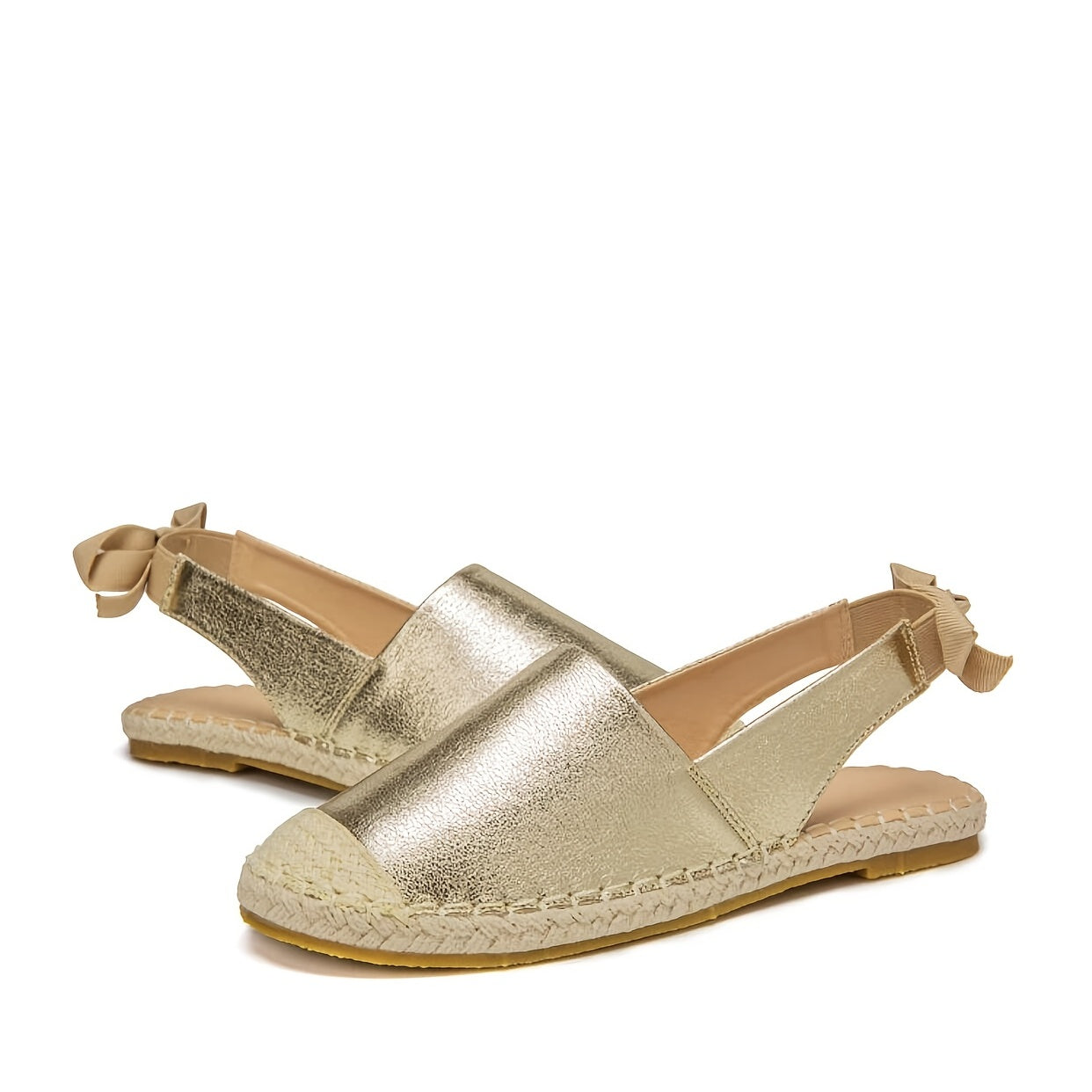 Gouden espadrilles met elastische slingback - Luxe, comfort en elegantie | Perfect voor alle seizoenen afbeelding 5