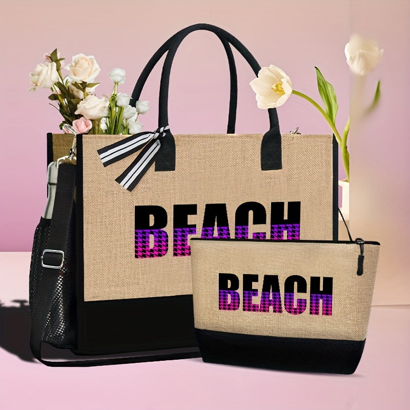 Luxe Strandsets: 2 Tassen met Etui voor Zomerse Dagen afbeelding 8
