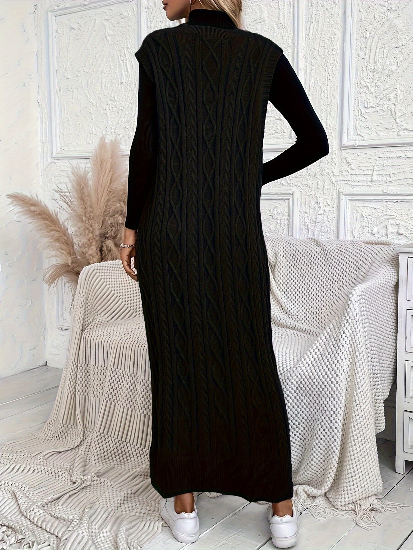 "Luxe Gebreide Maxi-jurk met V-hals - Elegant en Comfortabel | Perfect voor Zomer" afbeelding 6